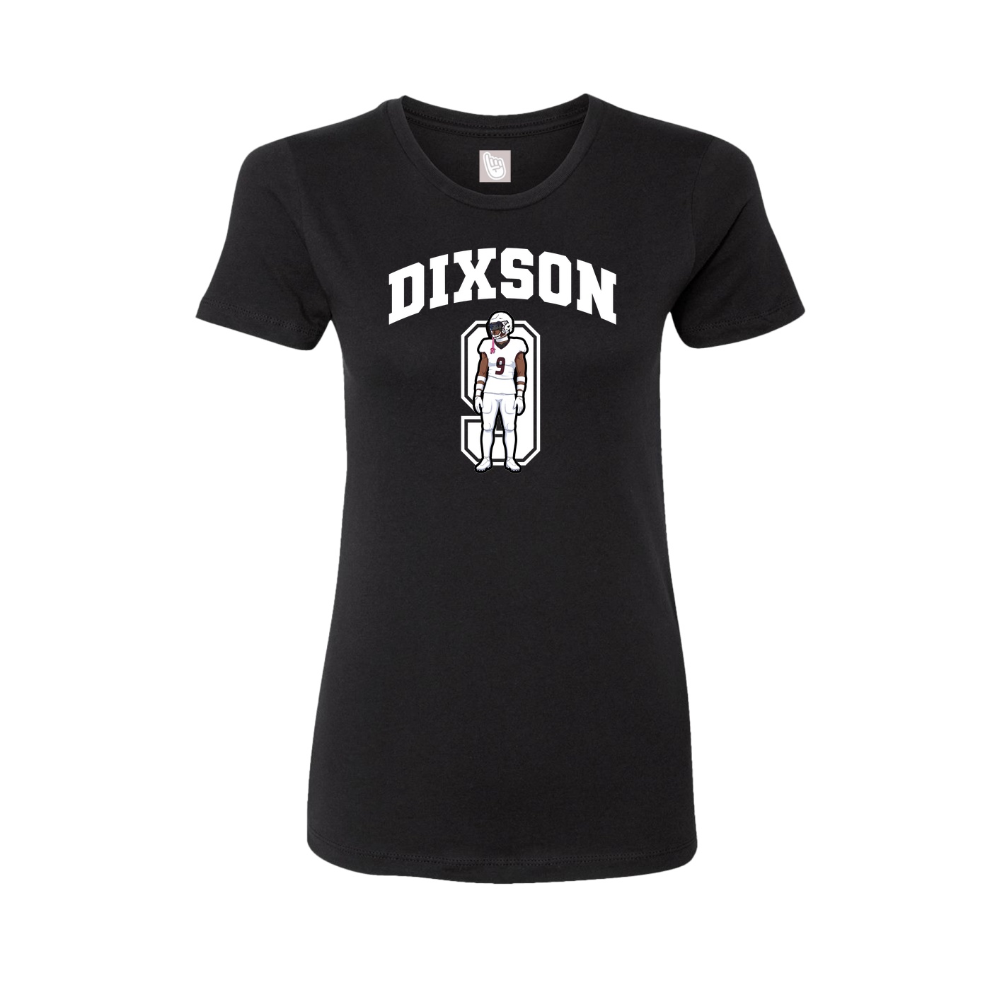 Fitted Women's Tee — Number in Black
