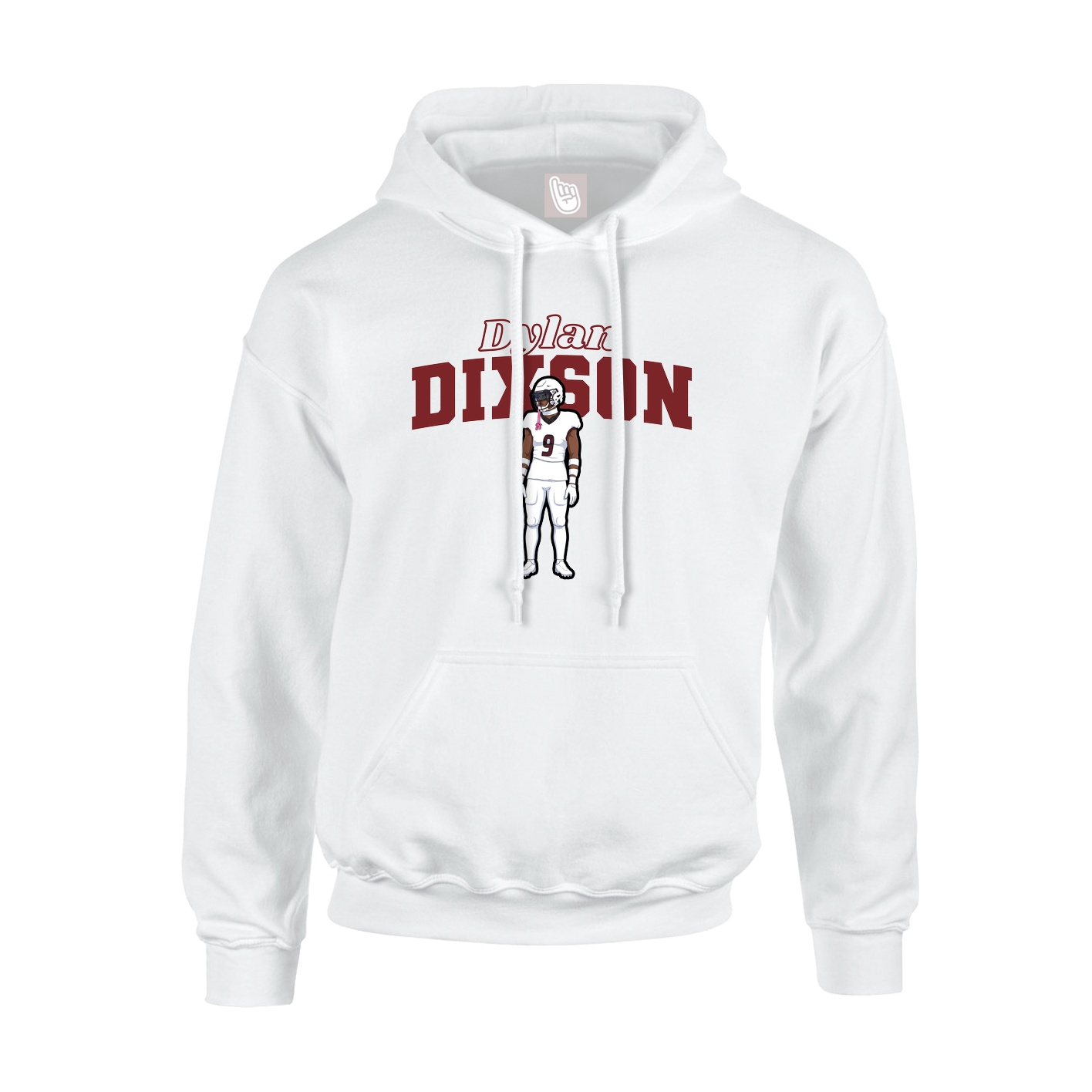 Youth Hoodie — Name Arch in White