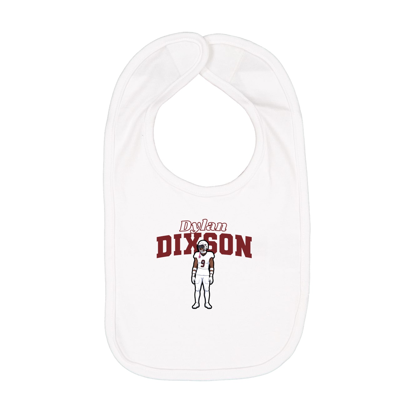 Infant Bib — Name Arch in White