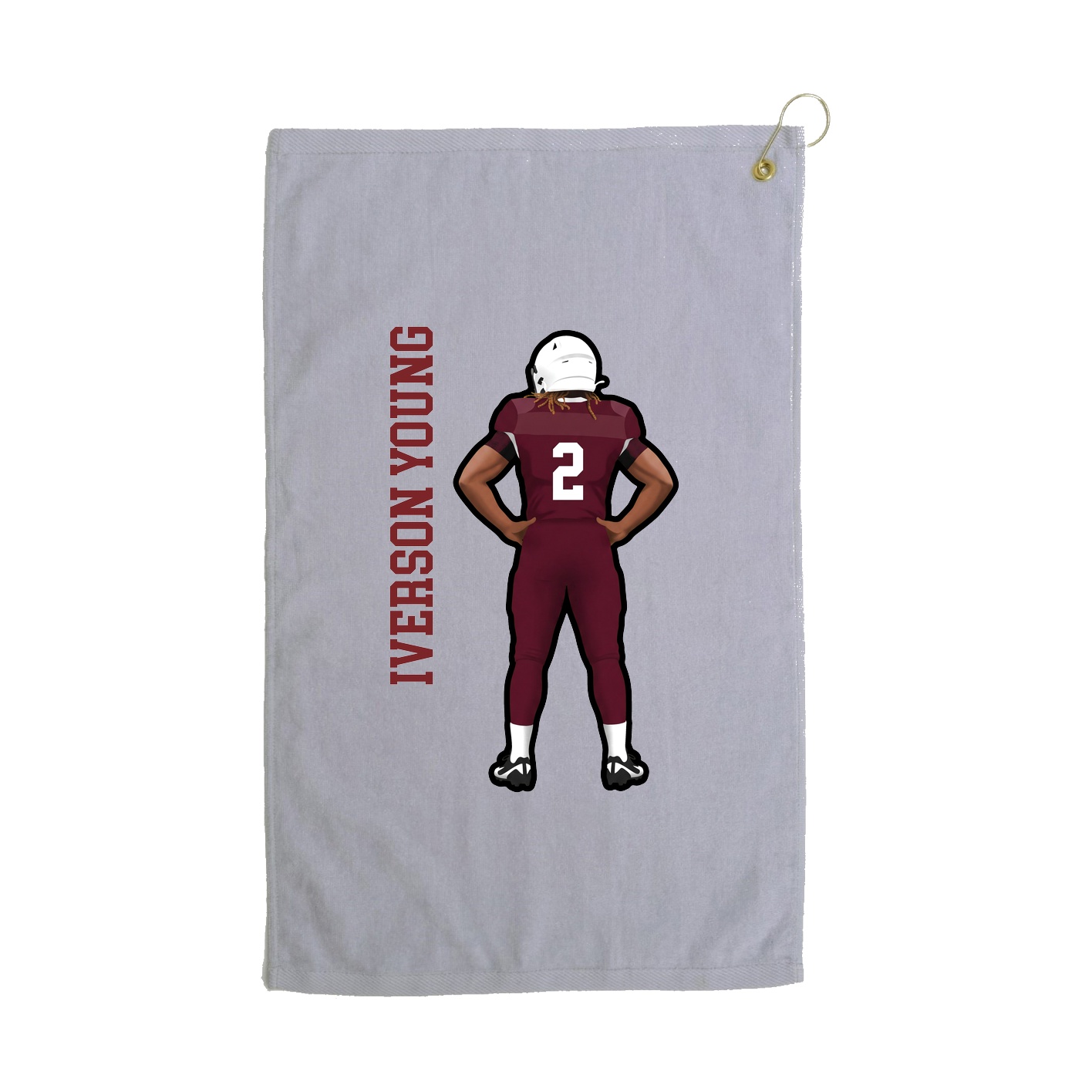 Golf Towel — Name Vertical in Grey