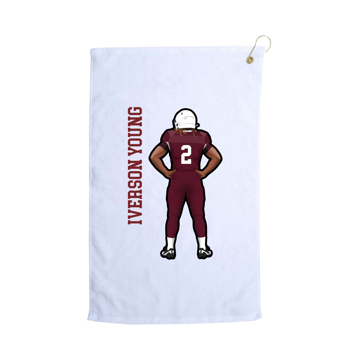 Golf Towel — Name Vertical in White