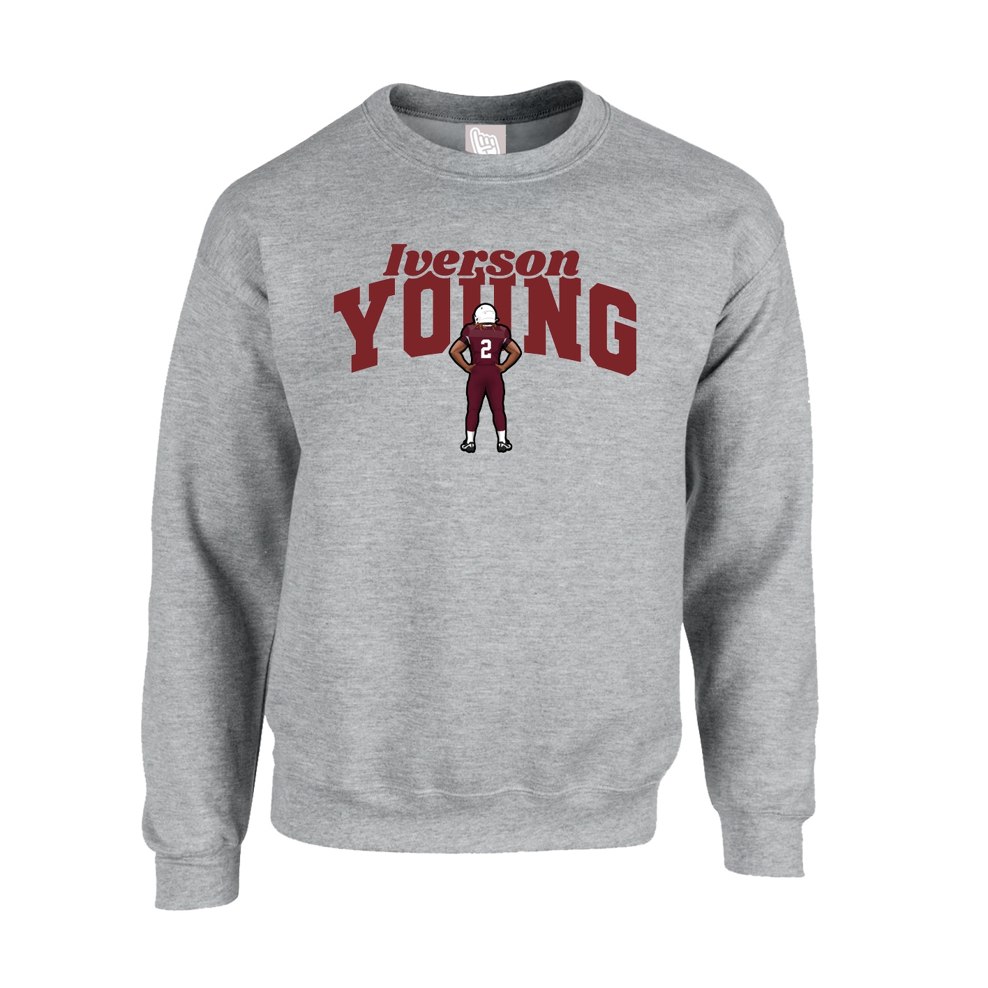 Fleece Crew — Signature Arch in Grey
