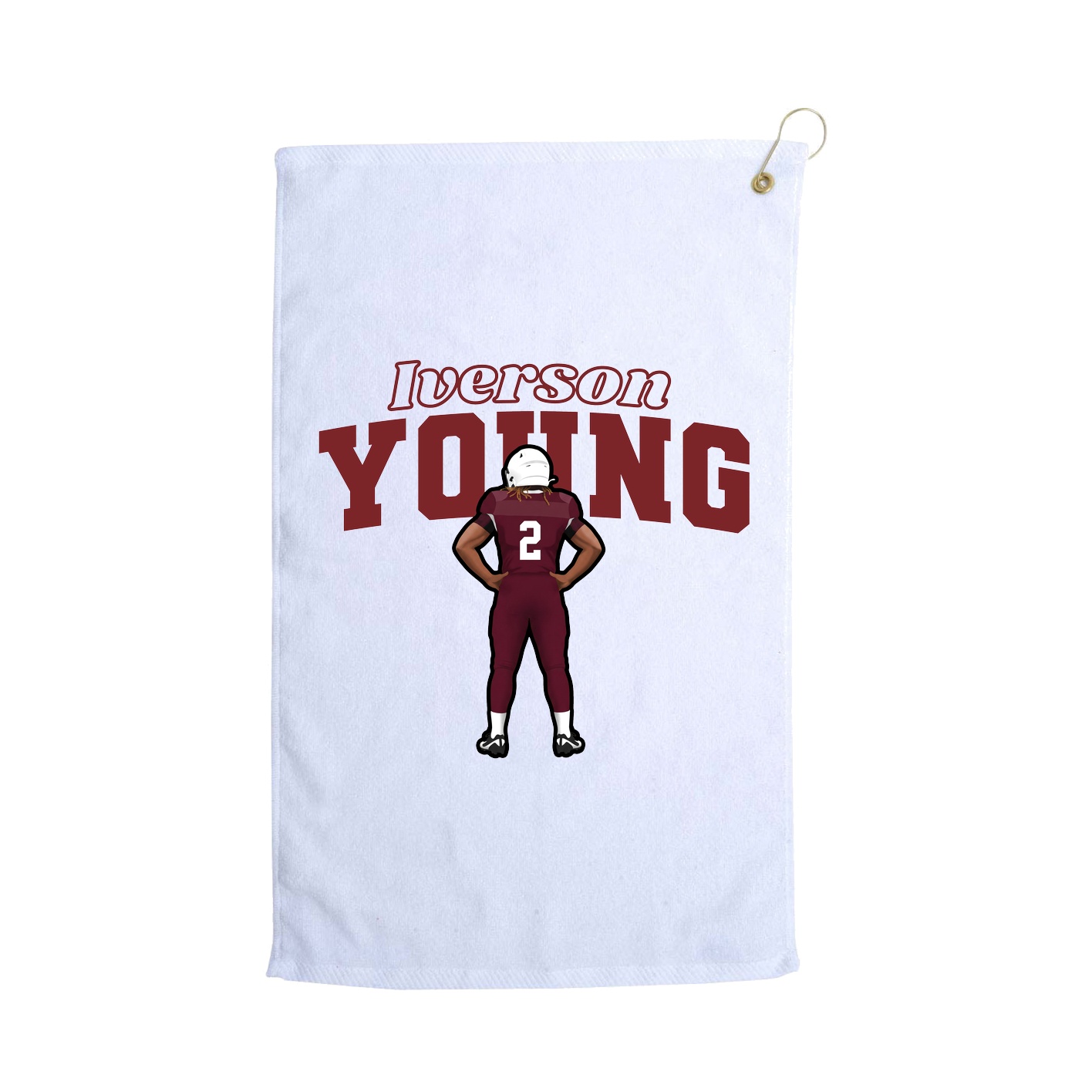 Golf Towel — Name Arch in White