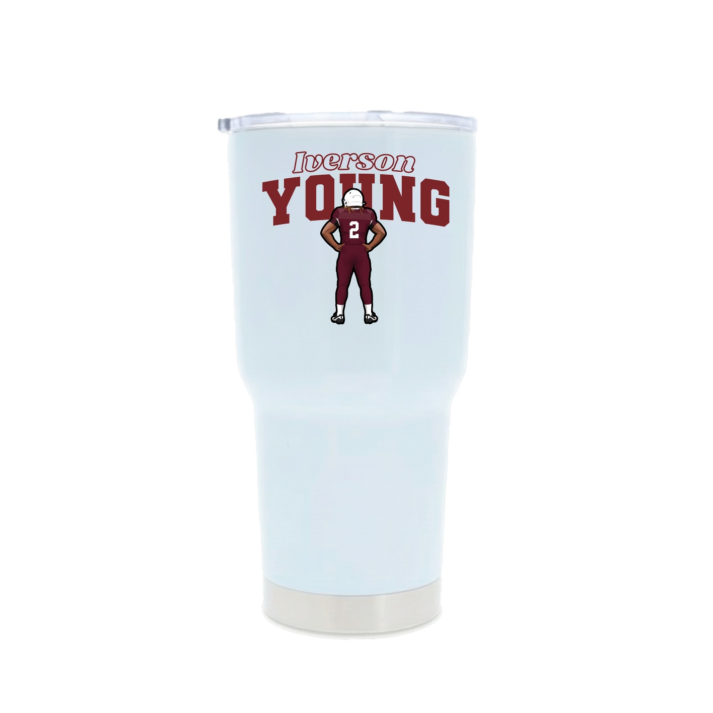 30oz Stainless Steel Tumbler — Name Arch in White