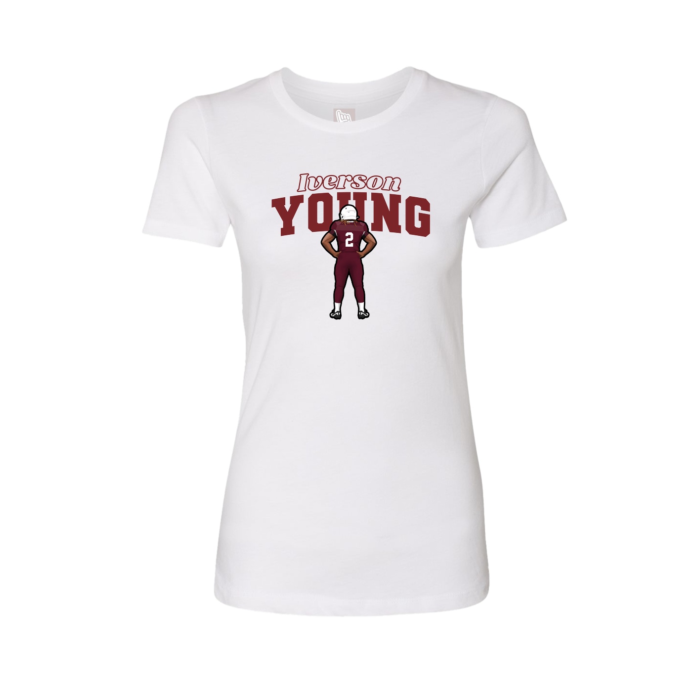 Fitted Women's Tee — Name Arch in White