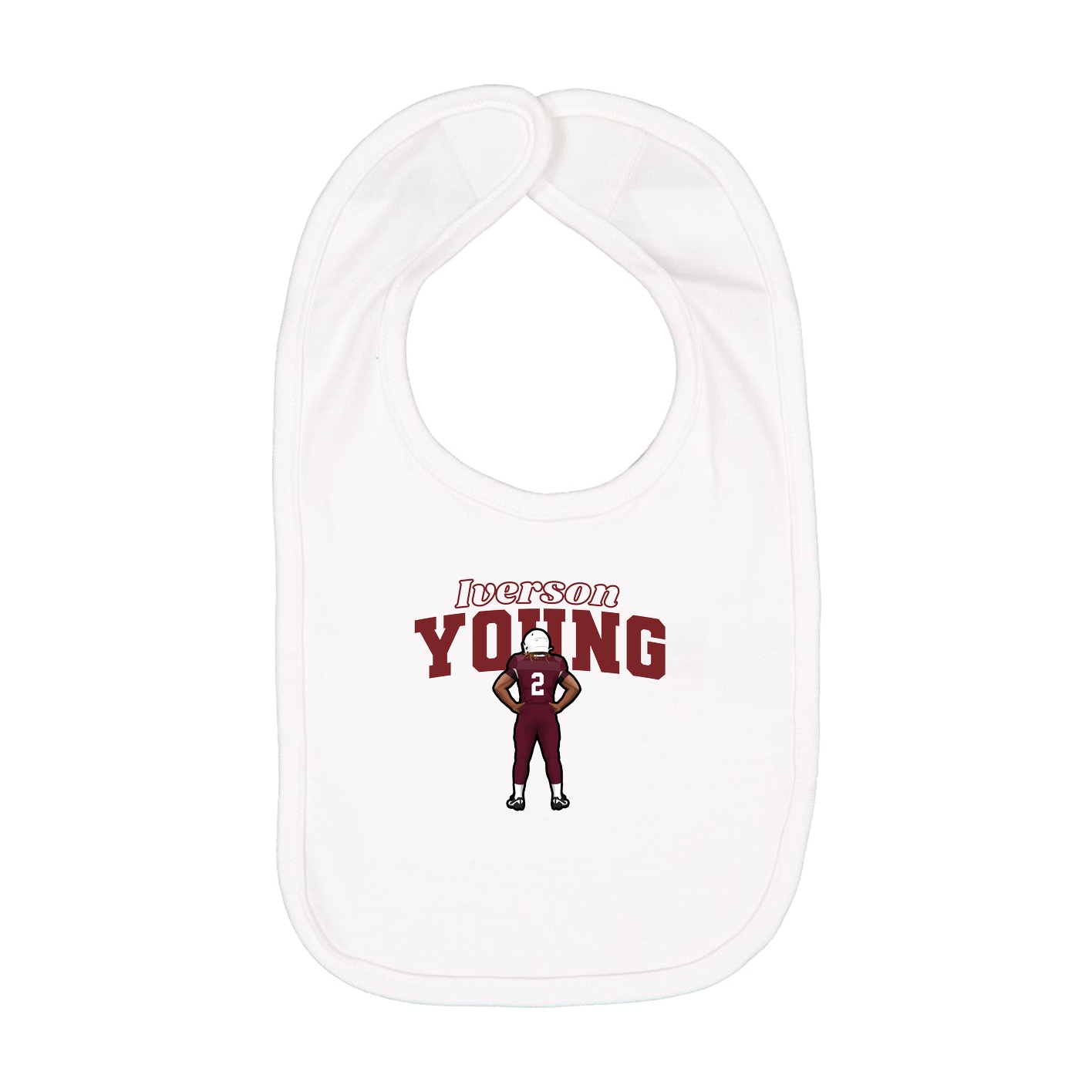 Infant Bib — Name Arch in White
