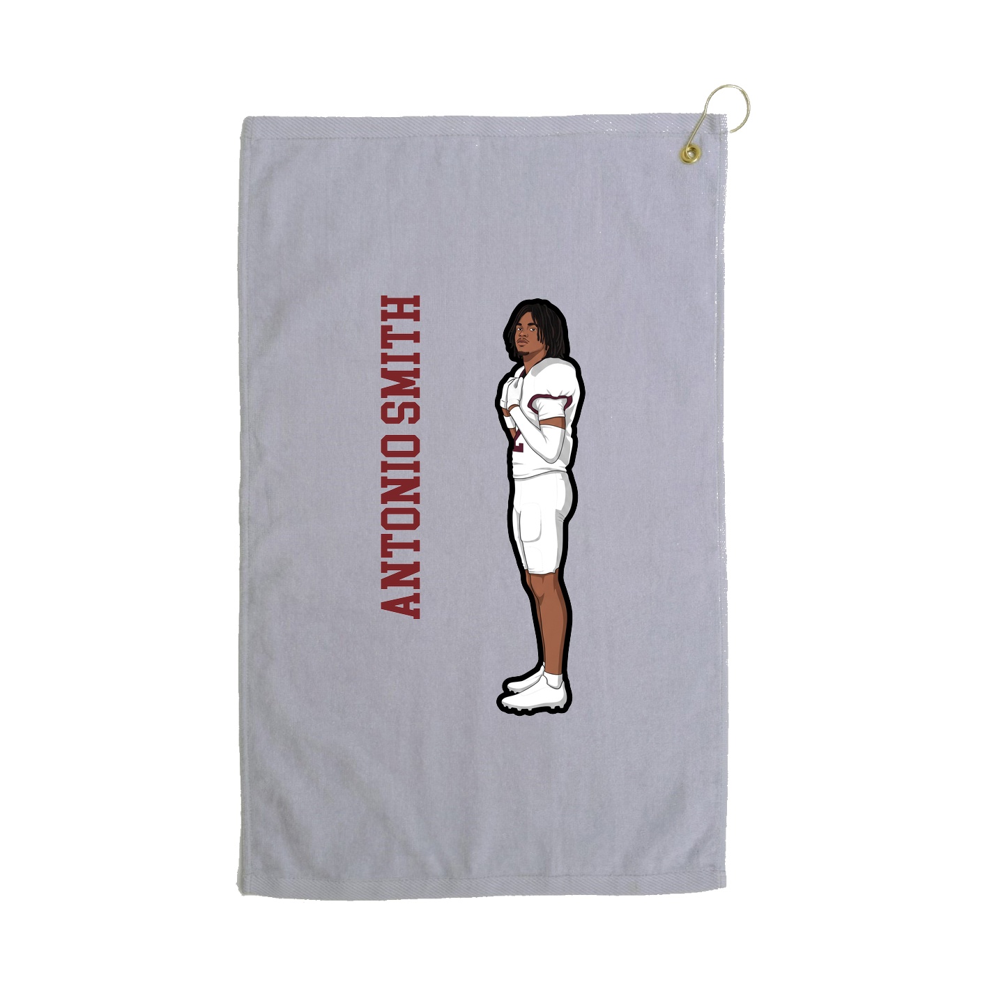 Golf Towel — Name Vertical in Grey