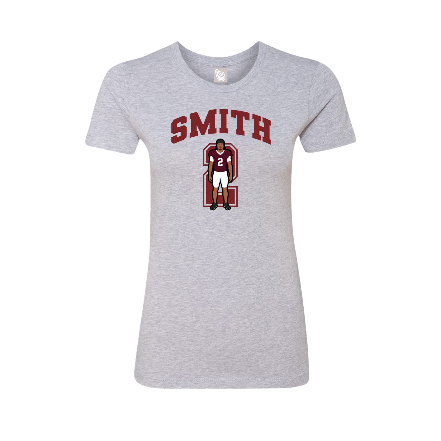 Fitted Women's Tee — Number in Grey