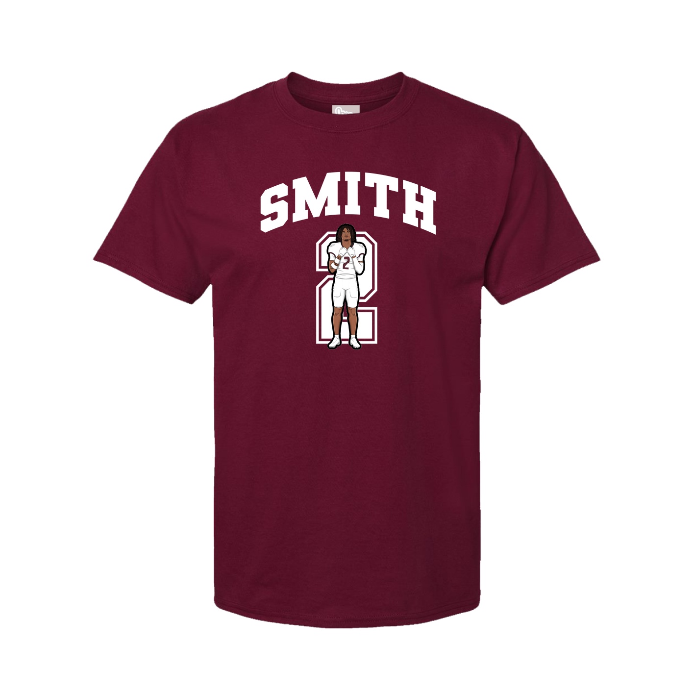 Youth Tee — Number in Cardinal