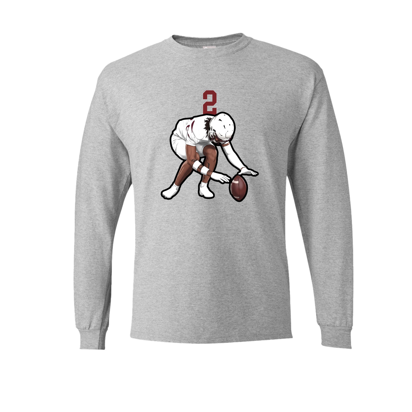 Long Sleeve Tee — Number Top in Grey