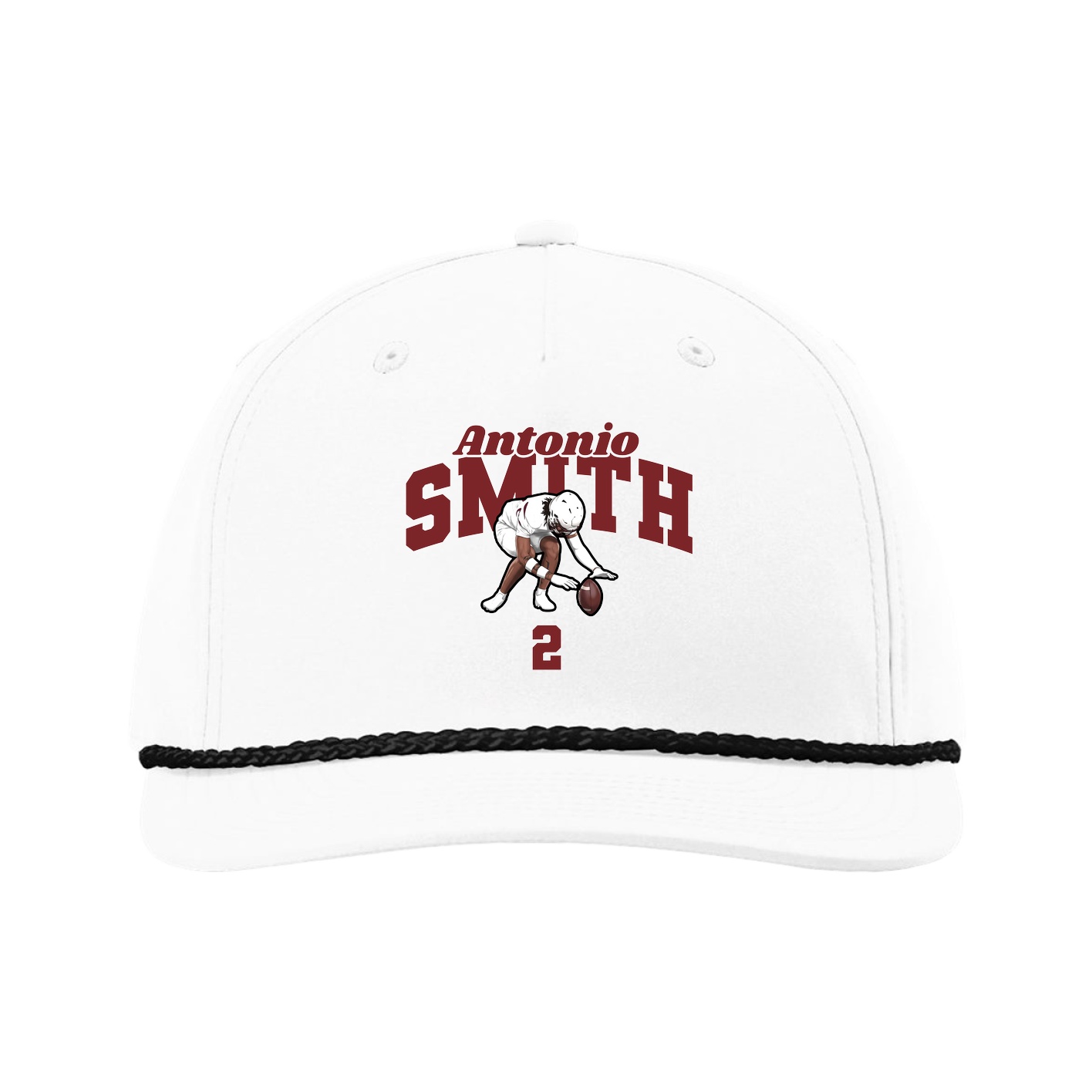 Five-Panel Classic Rope Cap — Signature Arch in White