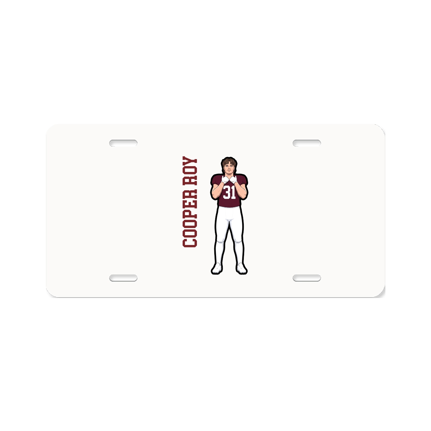 License Plate — Name Vertical in Classic