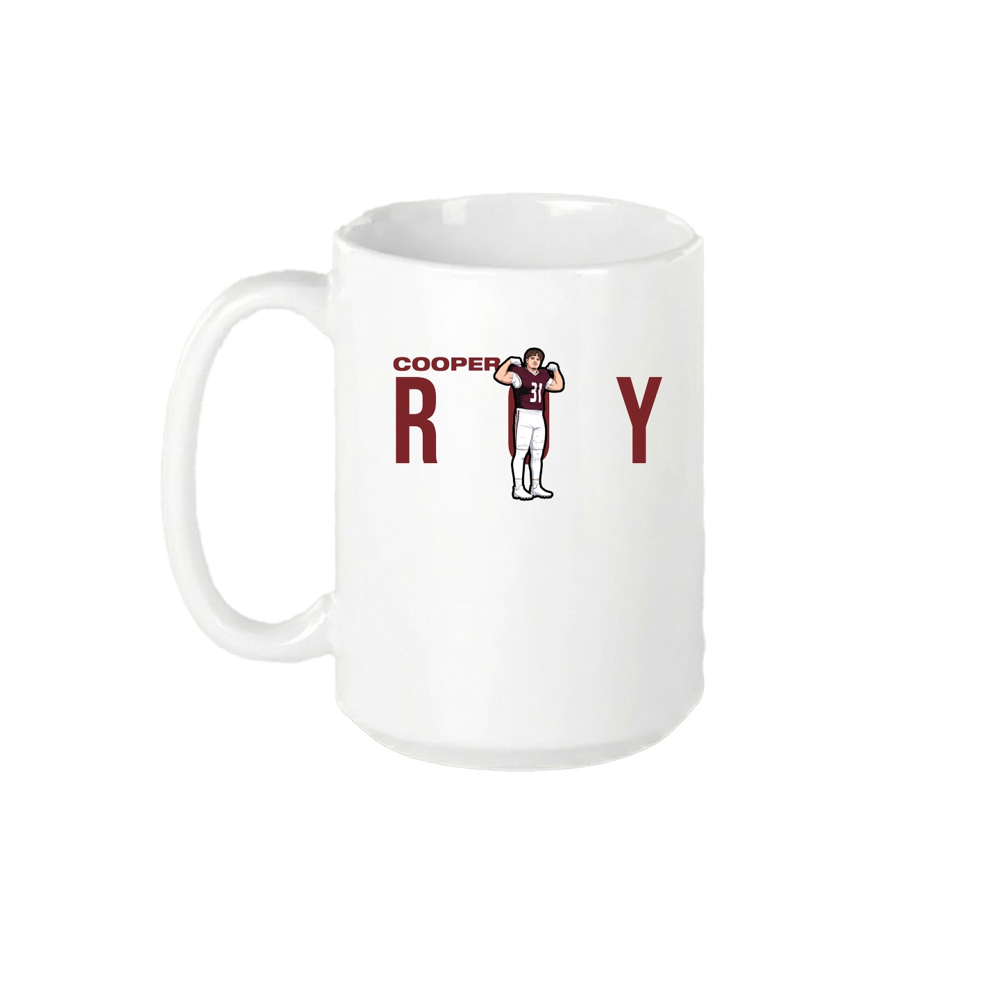 15oz Coffee Mug — Player Name in White