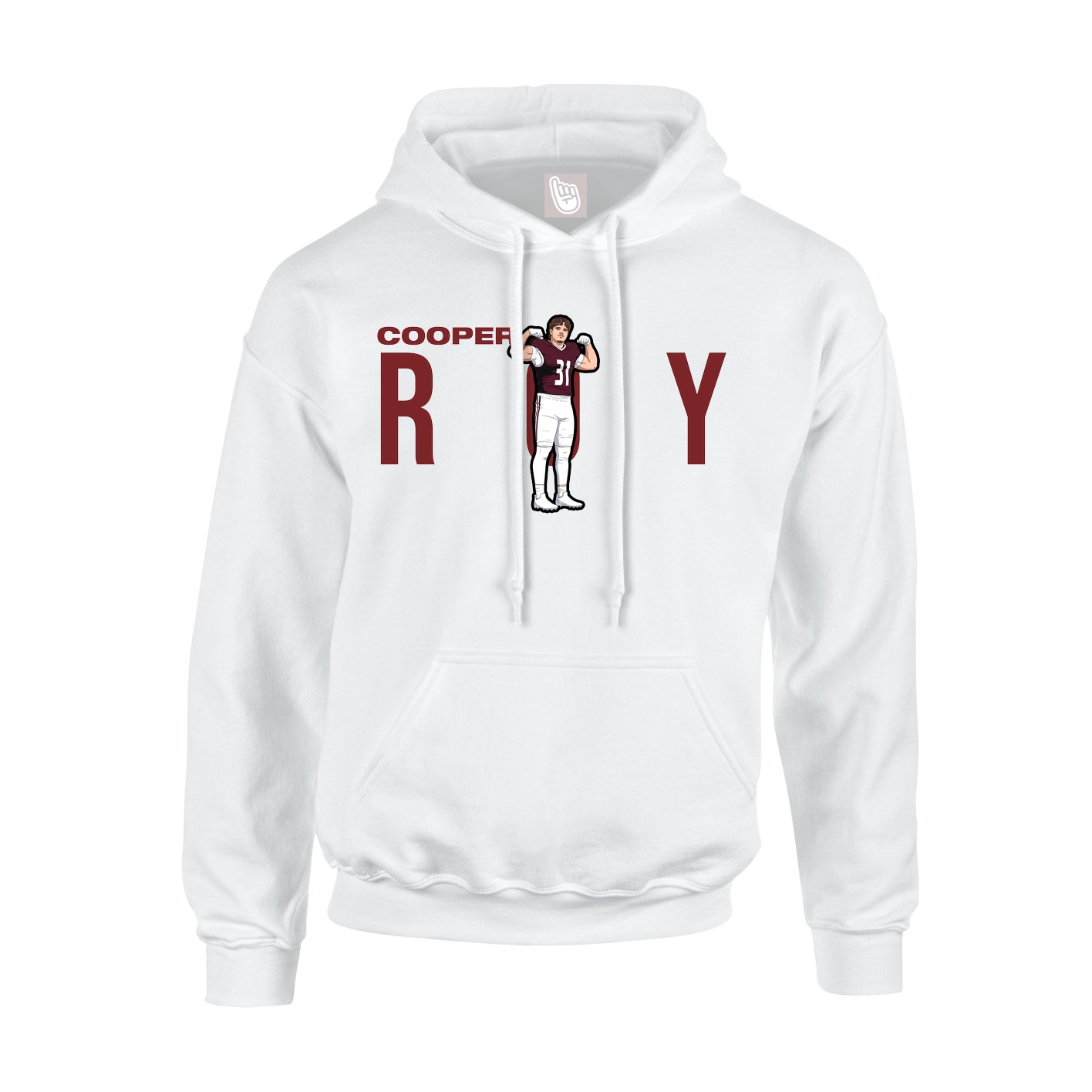 Youth Hoodie — Player Name in White