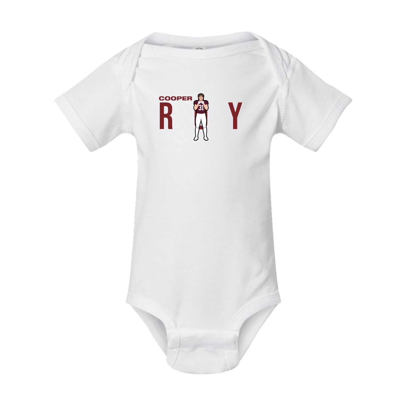 Baby Onesie — Player Name in White