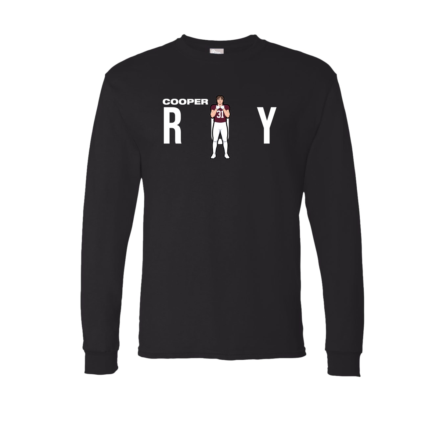 Long Sleeve Tee — Player Name in Black