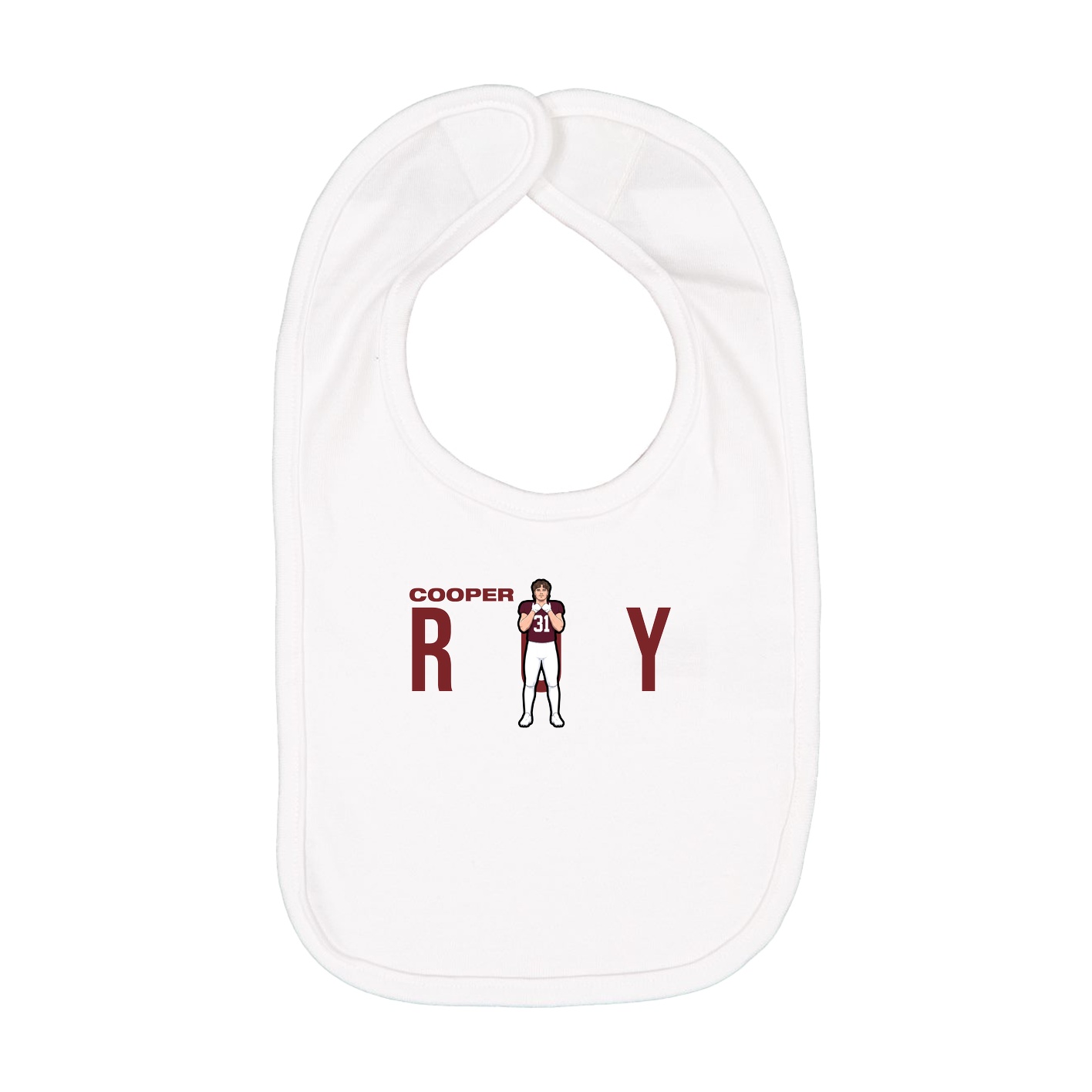 Infant Bib — Player Name in White