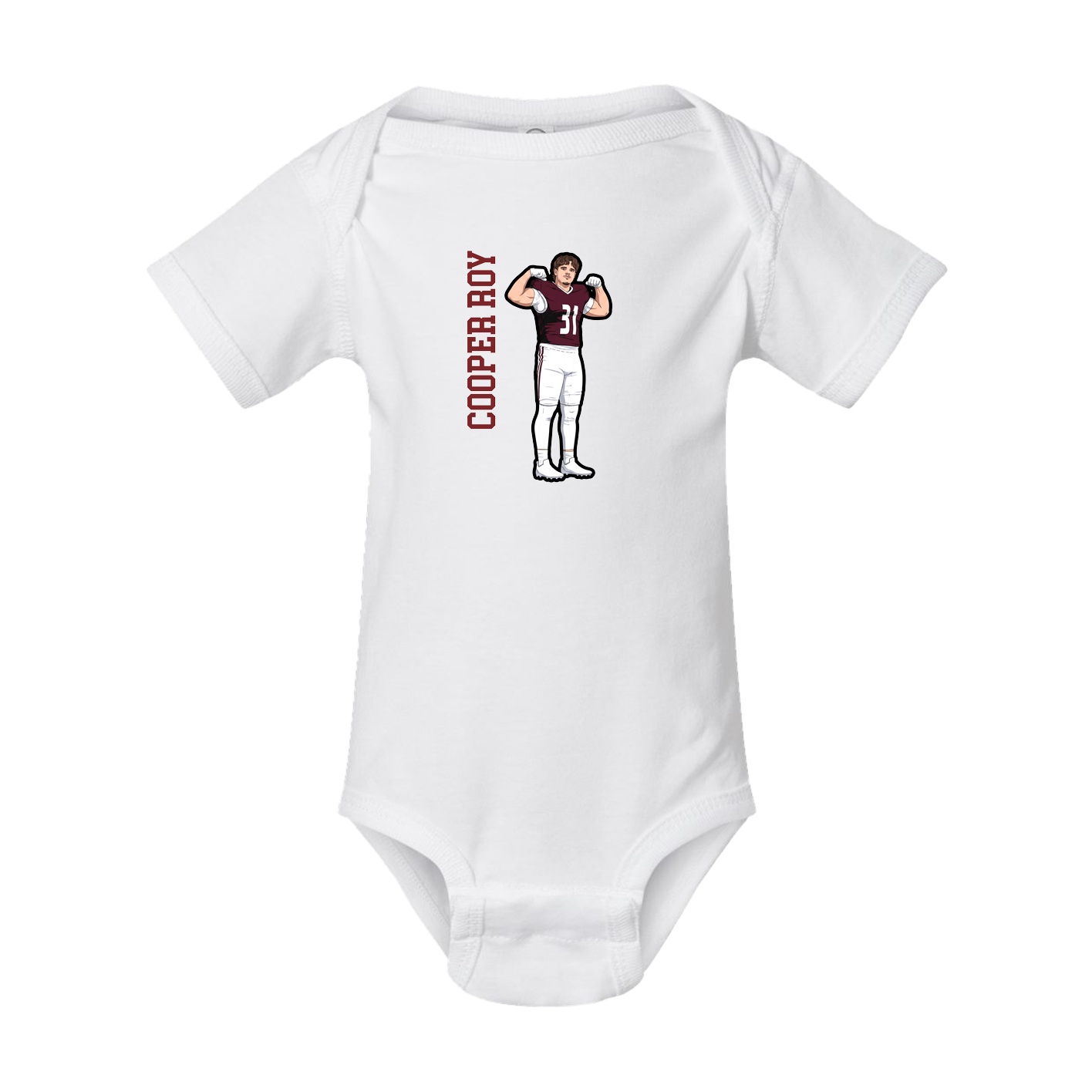 Baby Onesie — Name Vertical in White