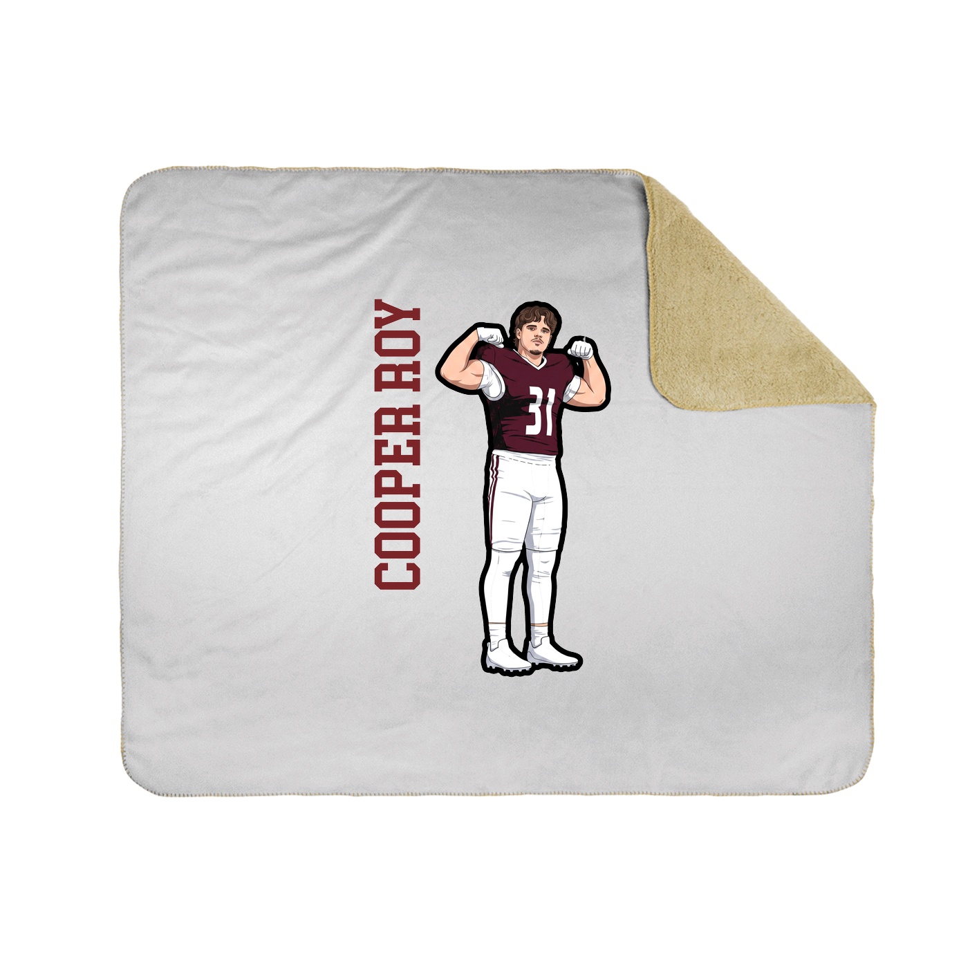 Throw Blanket — Name Vertical in White