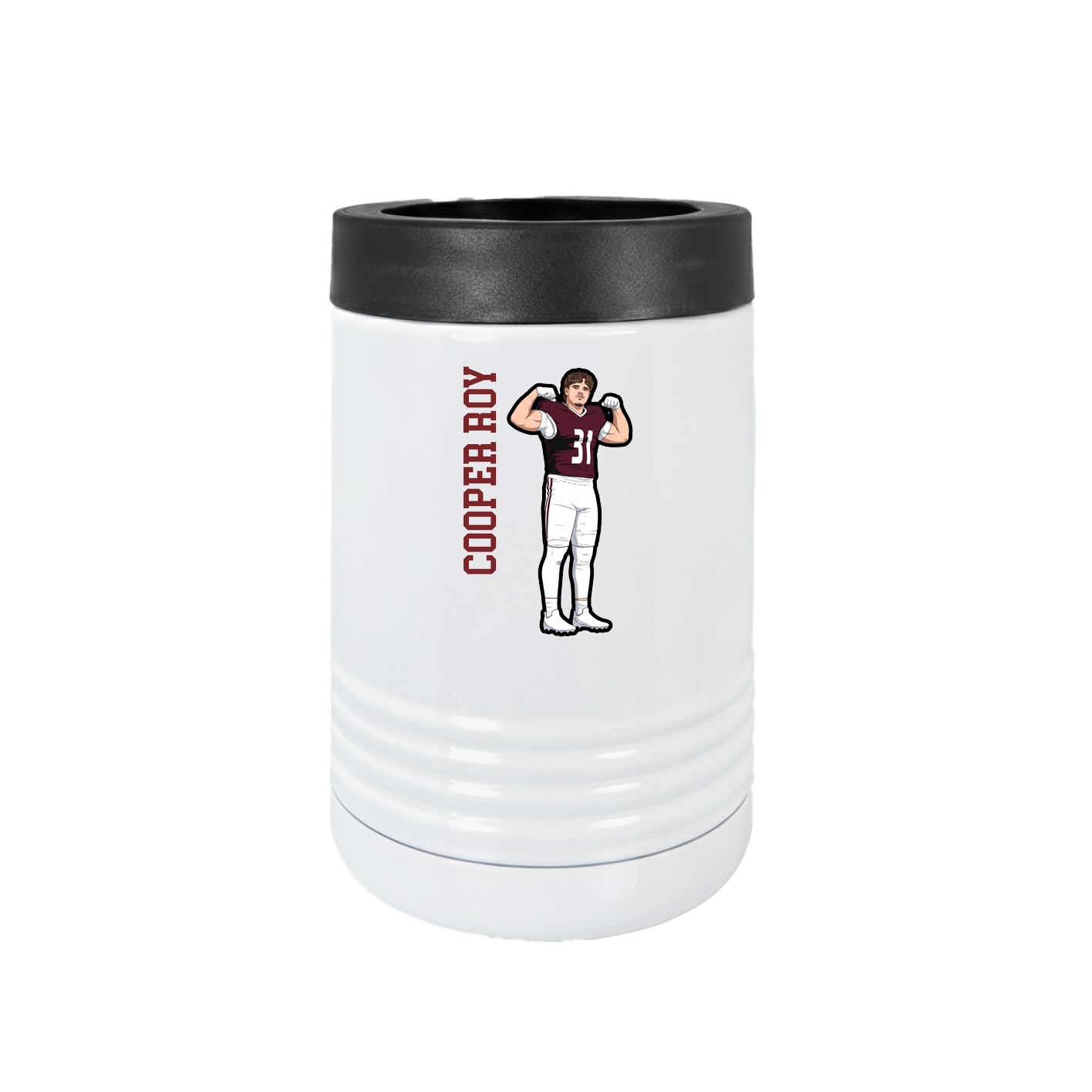 Beverage Holder — Name Vertical in White