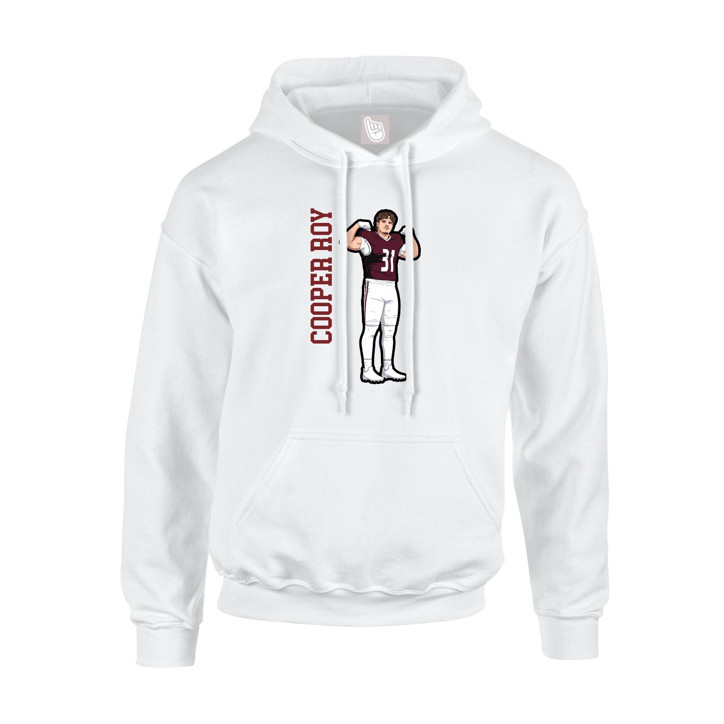 Hoodie — Name Vertical in White