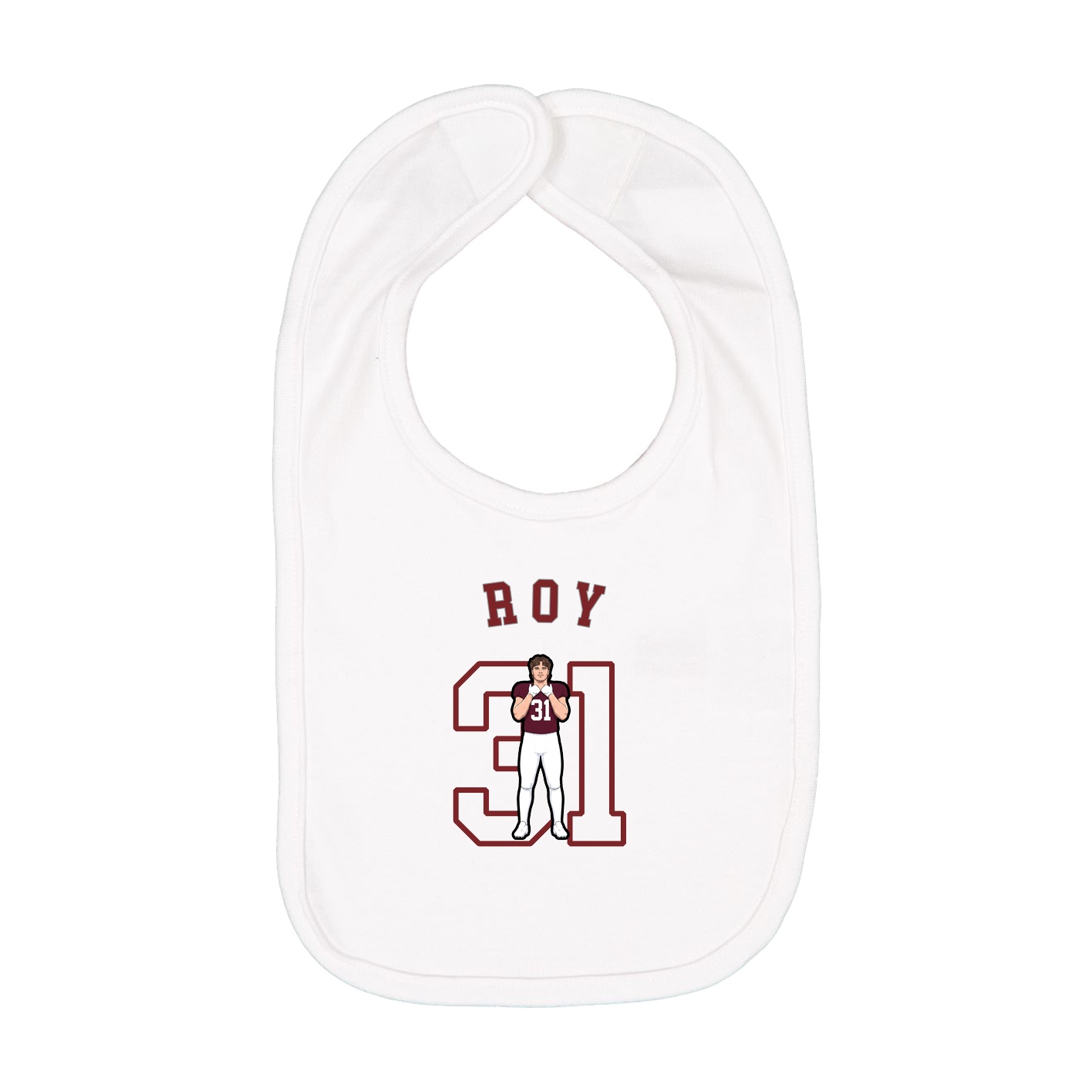 Infant Bib — Shirsey Arch in White