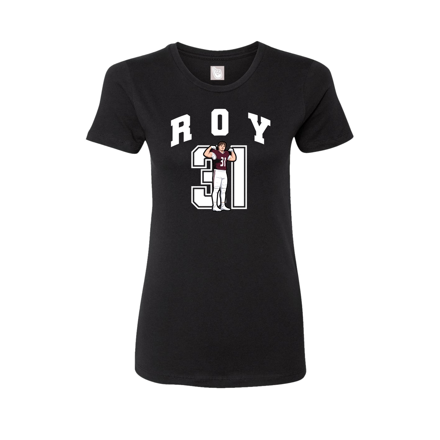 Fitted Women's Tee — Number in Black