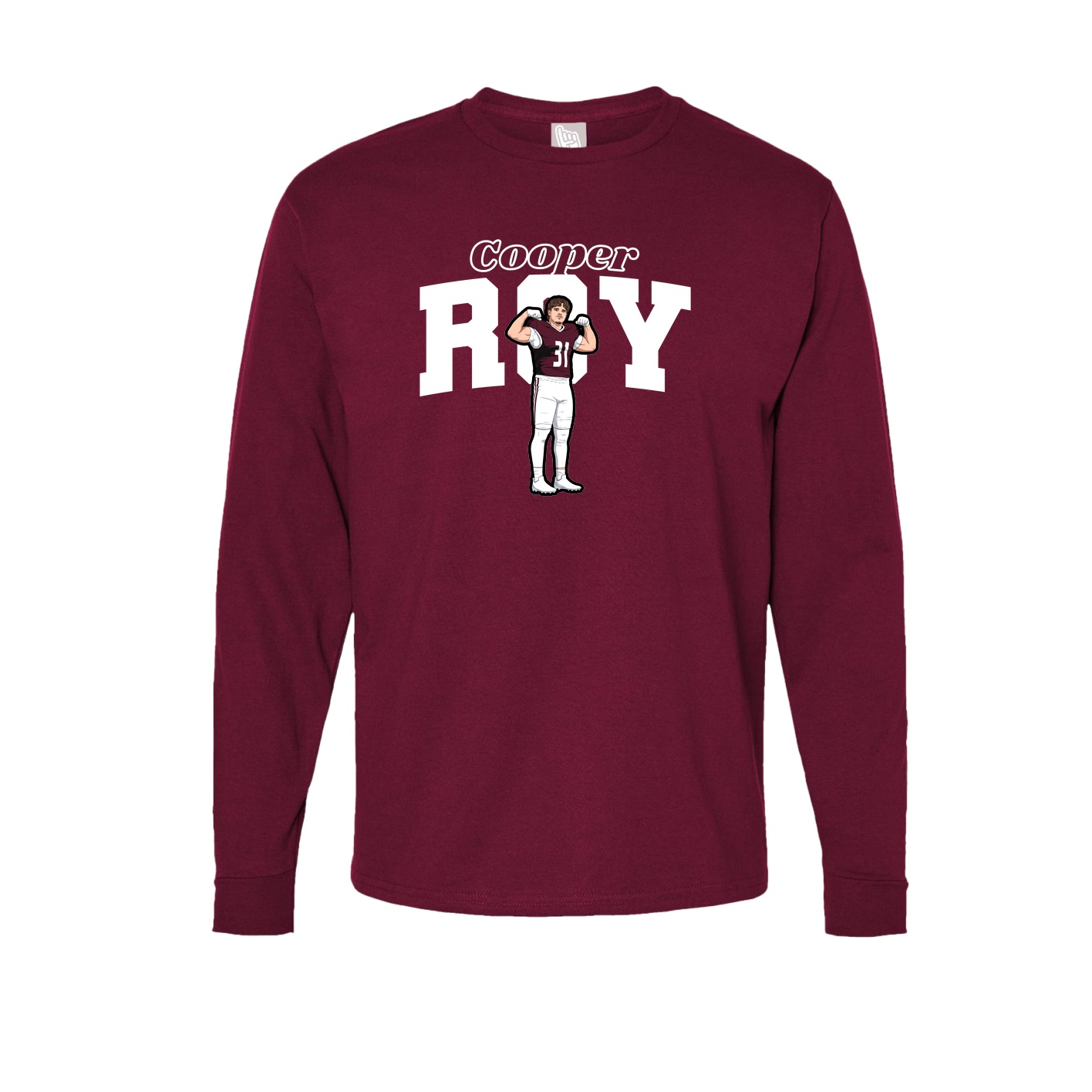 Long Sleeve Tee — Name Arch in Cardinal
