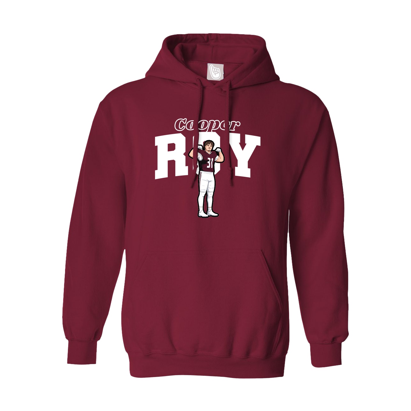 Hoodie — Name Arch in Cardinal