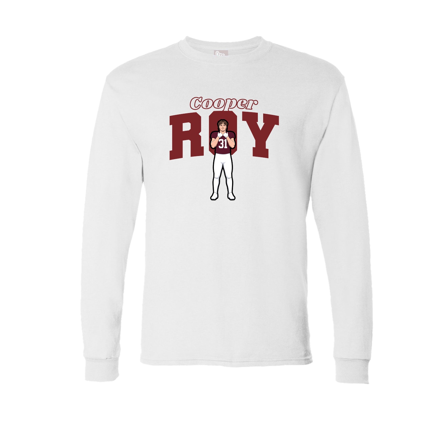 Long Sleeve Tee — Name Arch in White