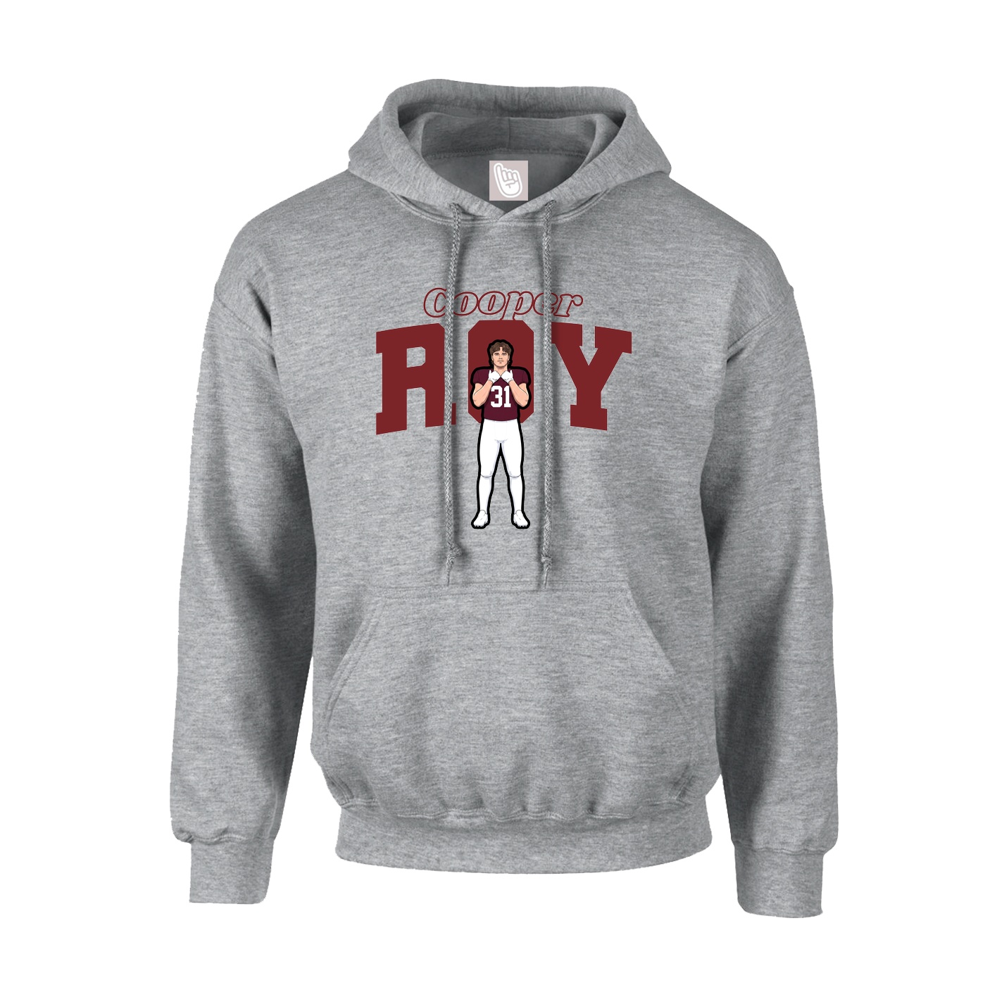 Hoodie — Name Arch in Grey