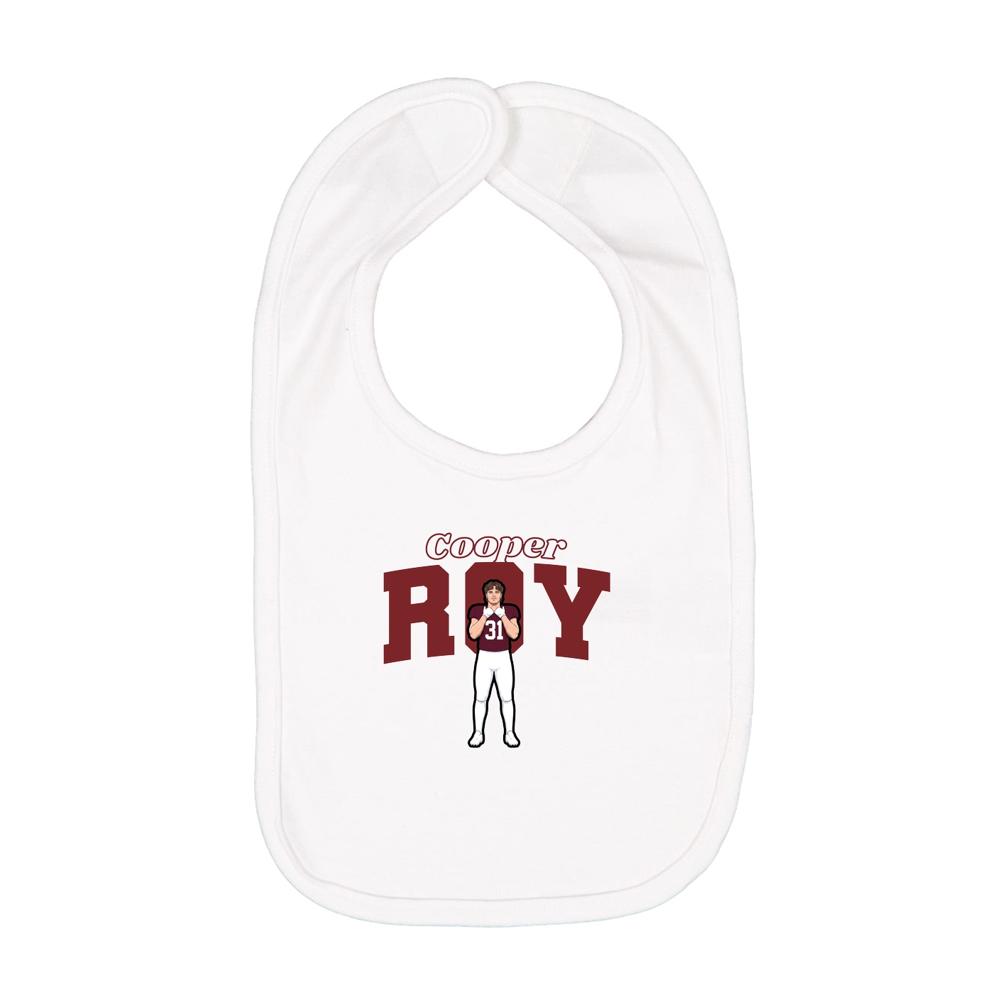 Infant Bib — Name Arch in White