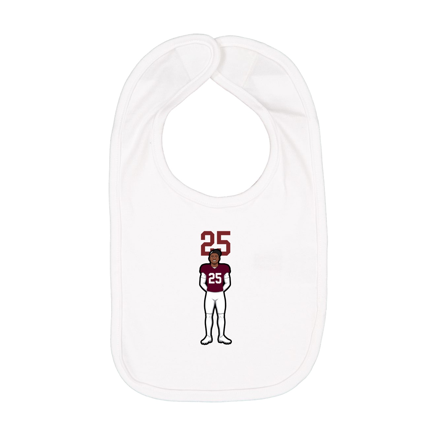 Infant Bib — Number Top in White