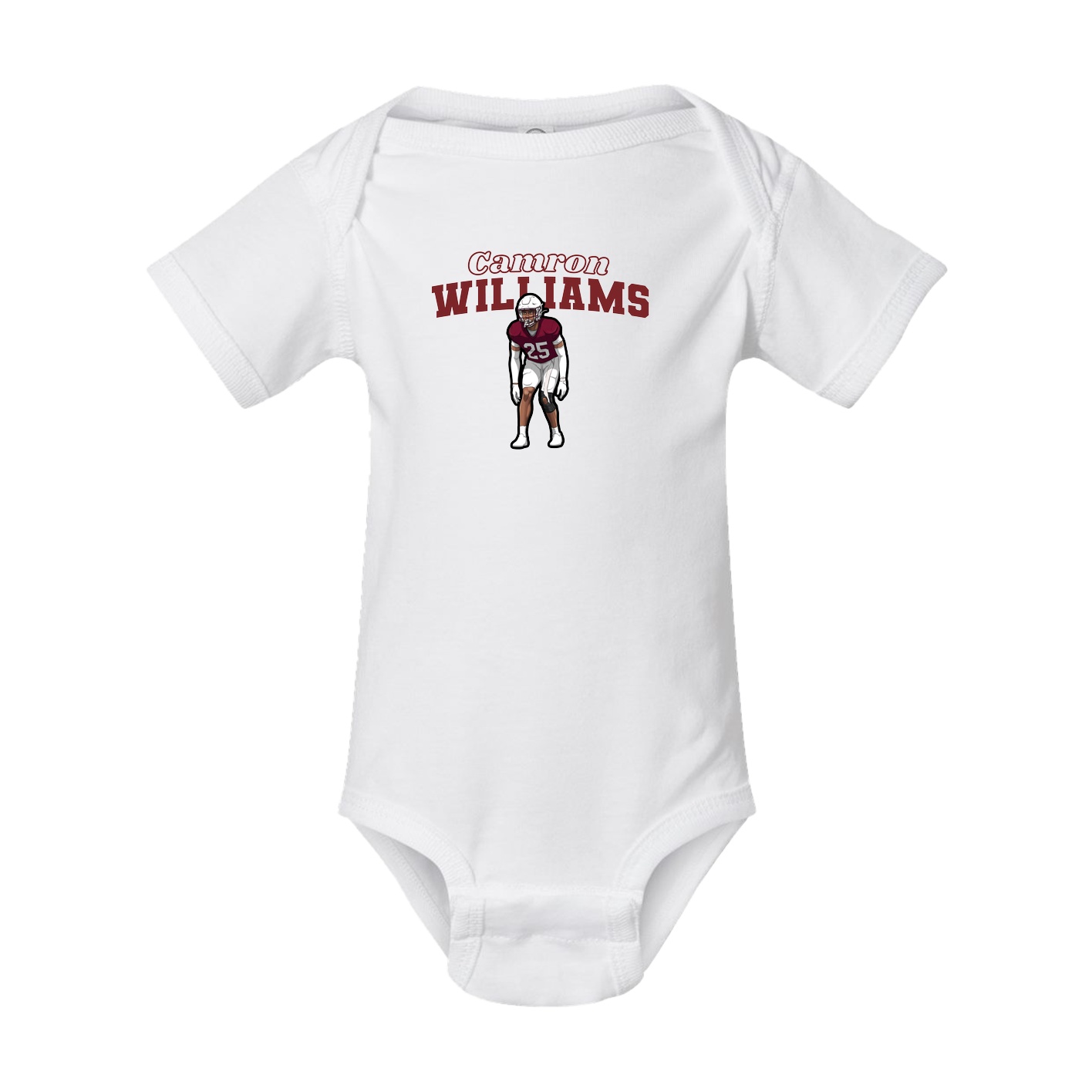 Baby Onesie — Name Arch in White