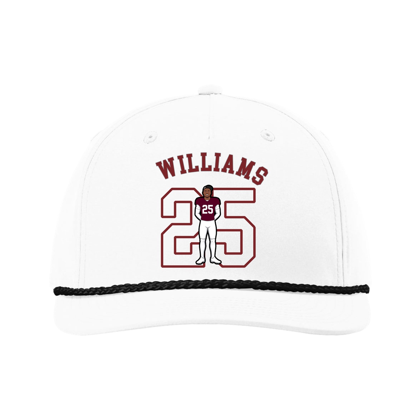 Five-Panel Classic Rope Cap — Shirsey Arch in White