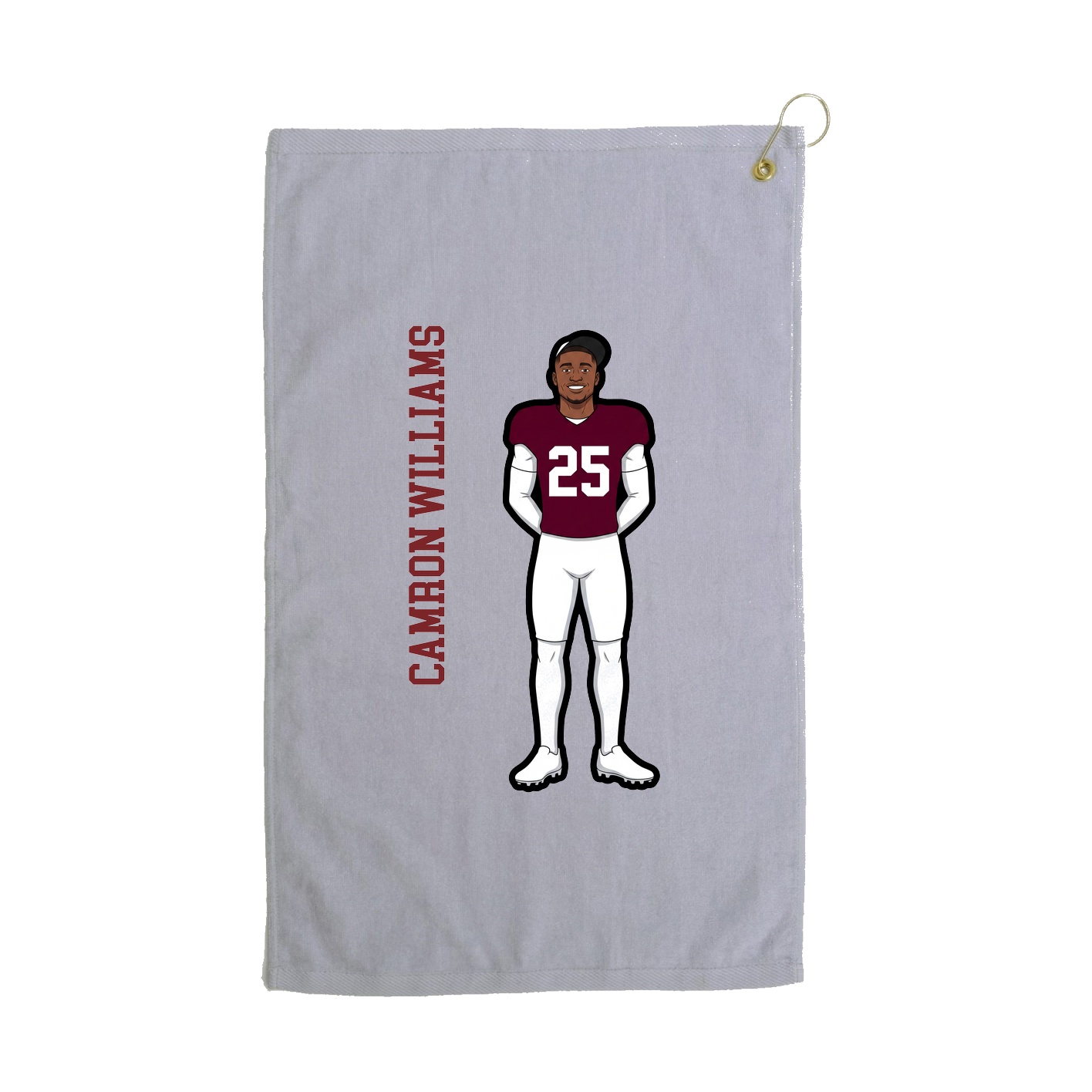 Golf Towel — Name Vertical in Grey