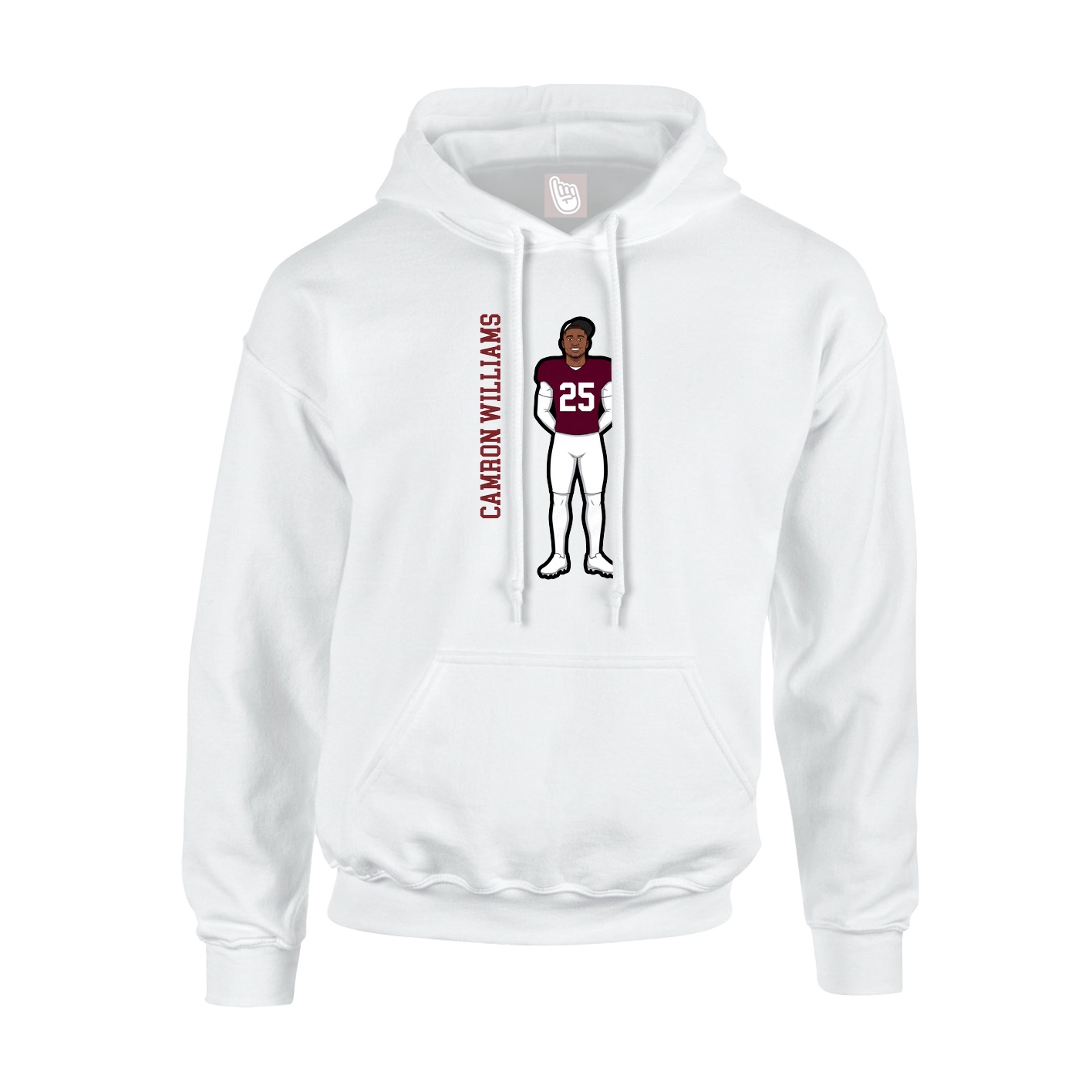 Youth Hoodie — Name Vertical in White