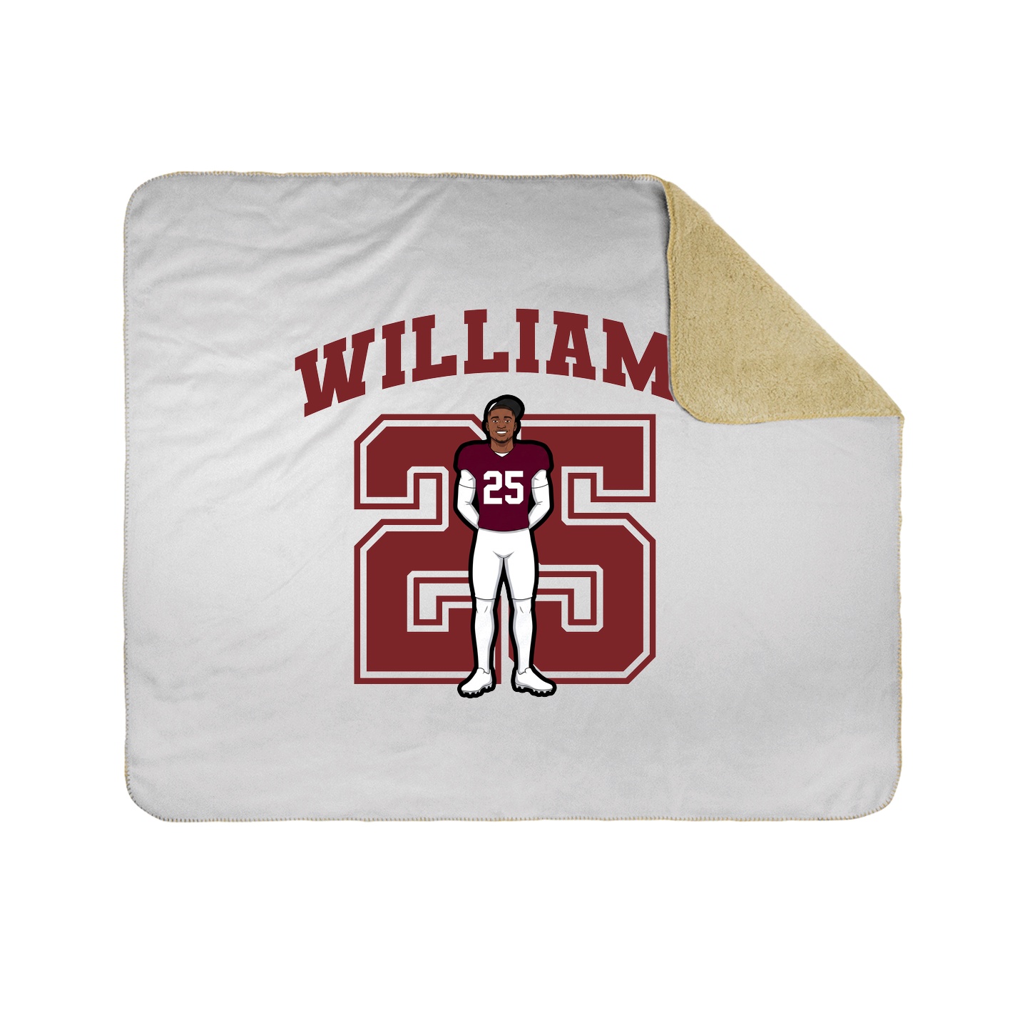 Throw Blanket — Number in White