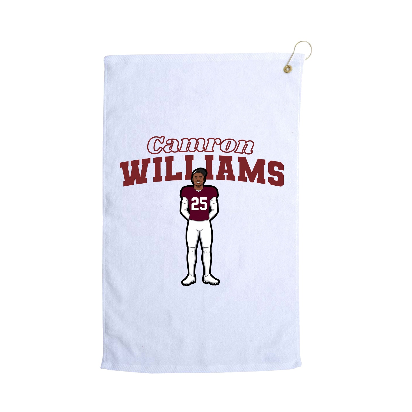 Golf Towel — Name Arch in White