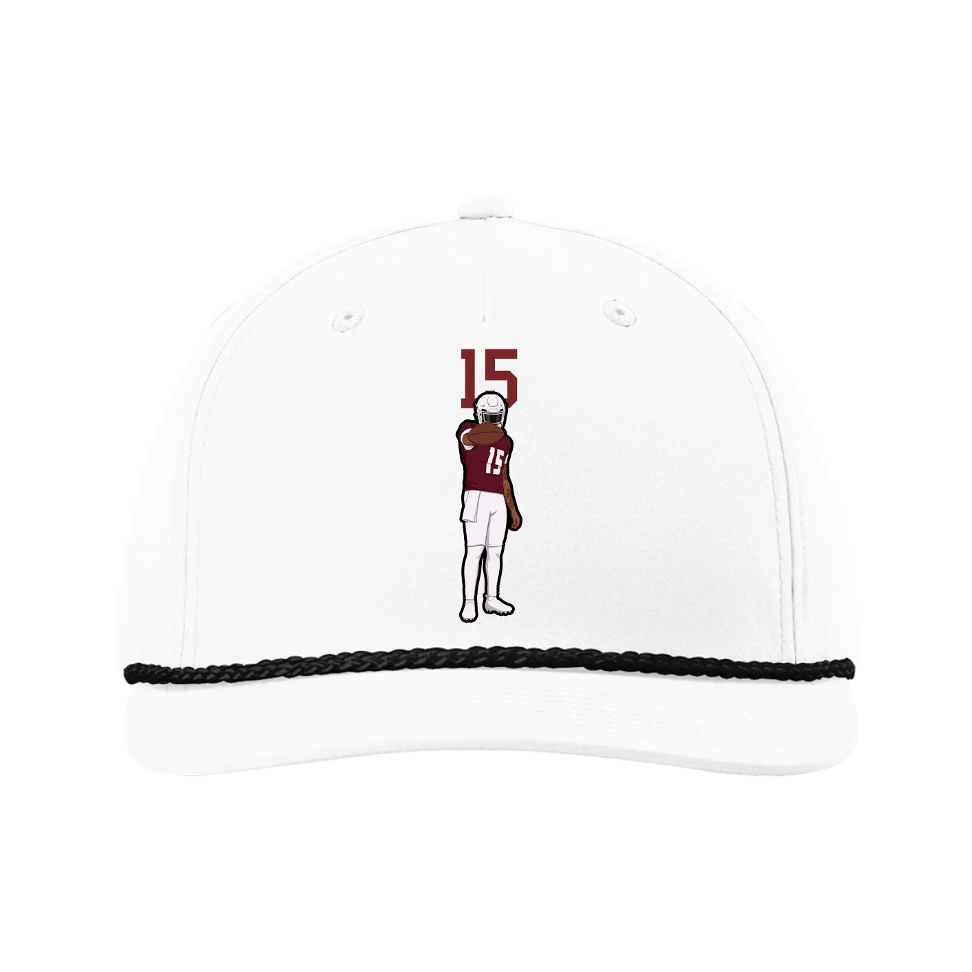 Five-Panel Classic Rope Cap — Number Top in White