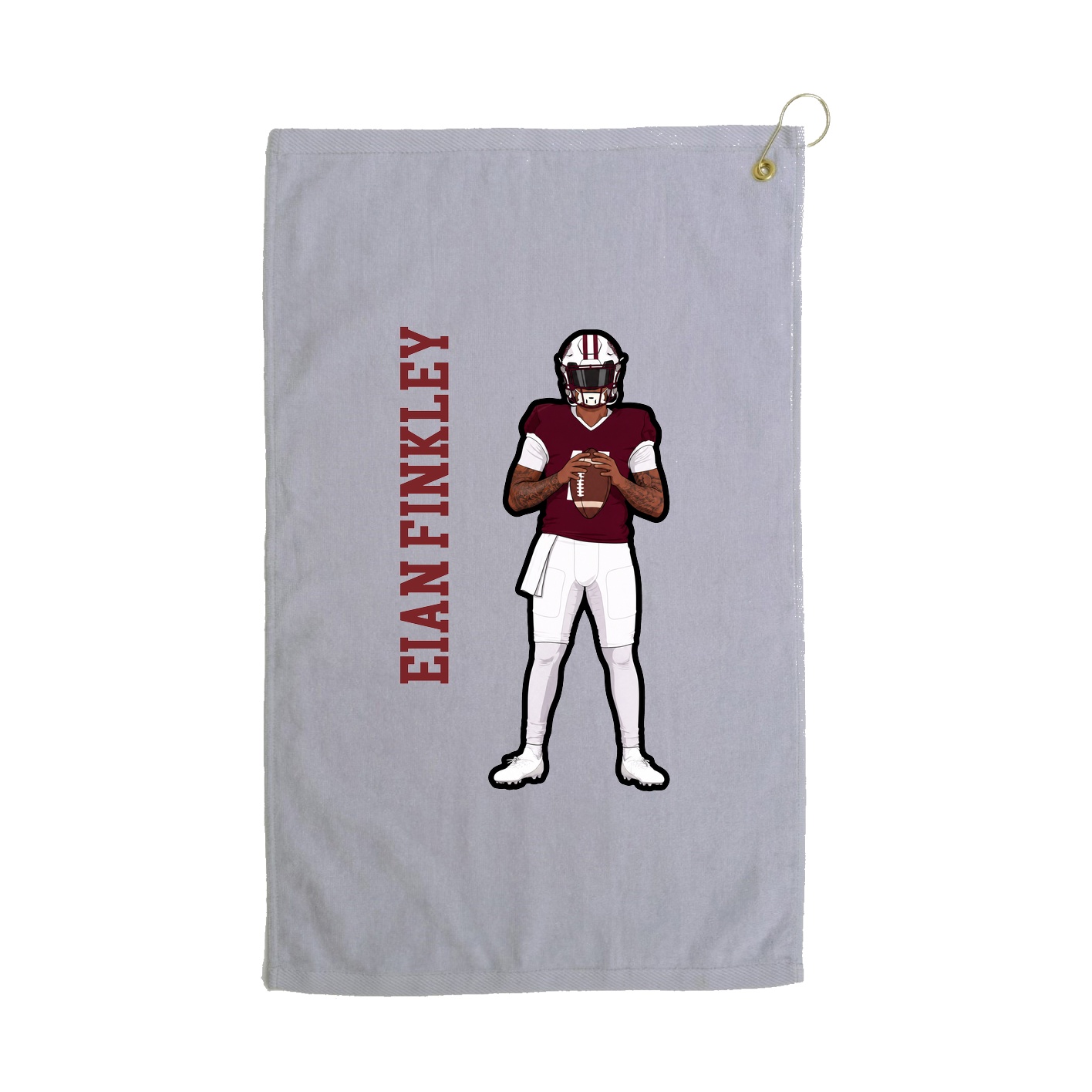 Golf Towel — Name Vertical in Grey
