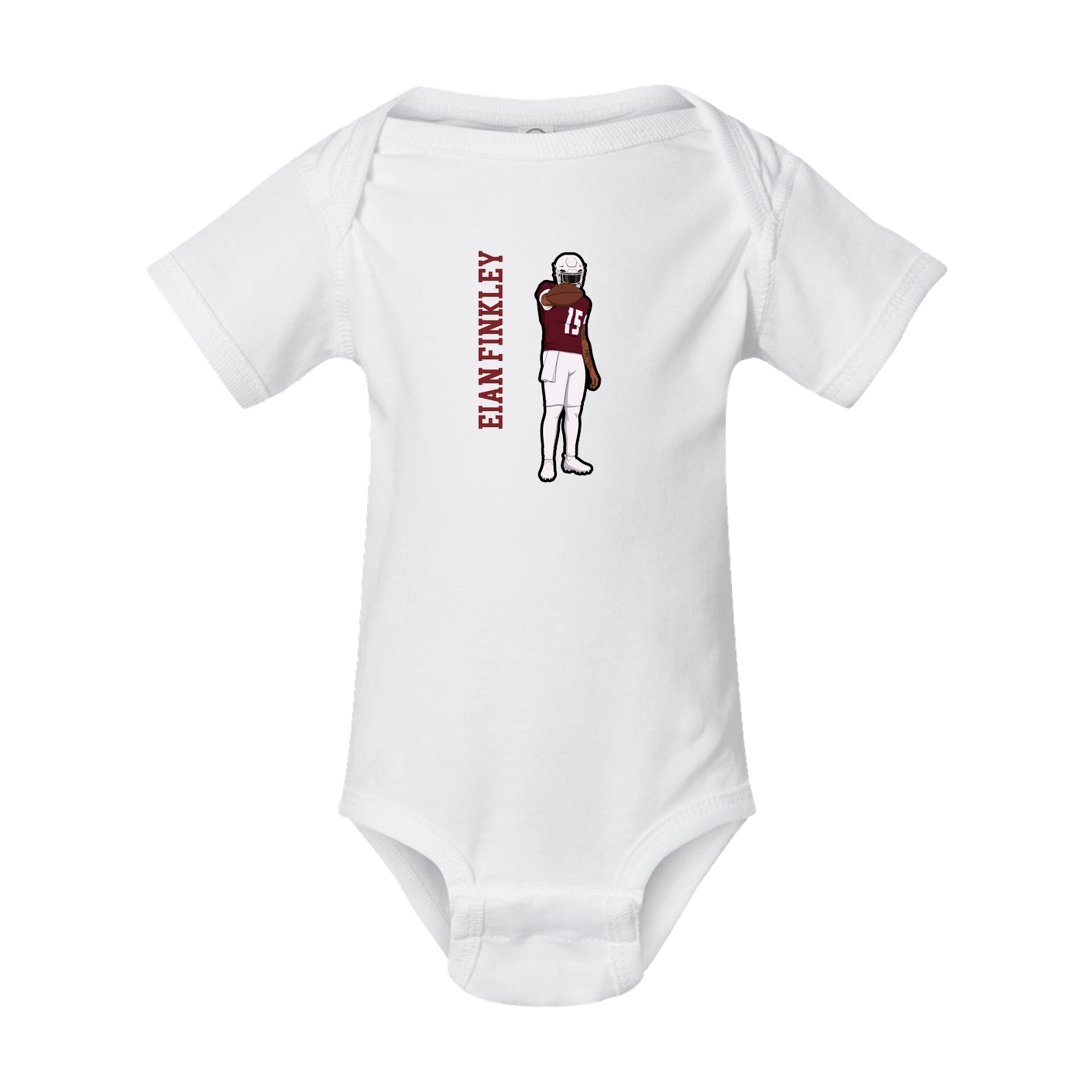 Baby Onesie — Name Vertical in White