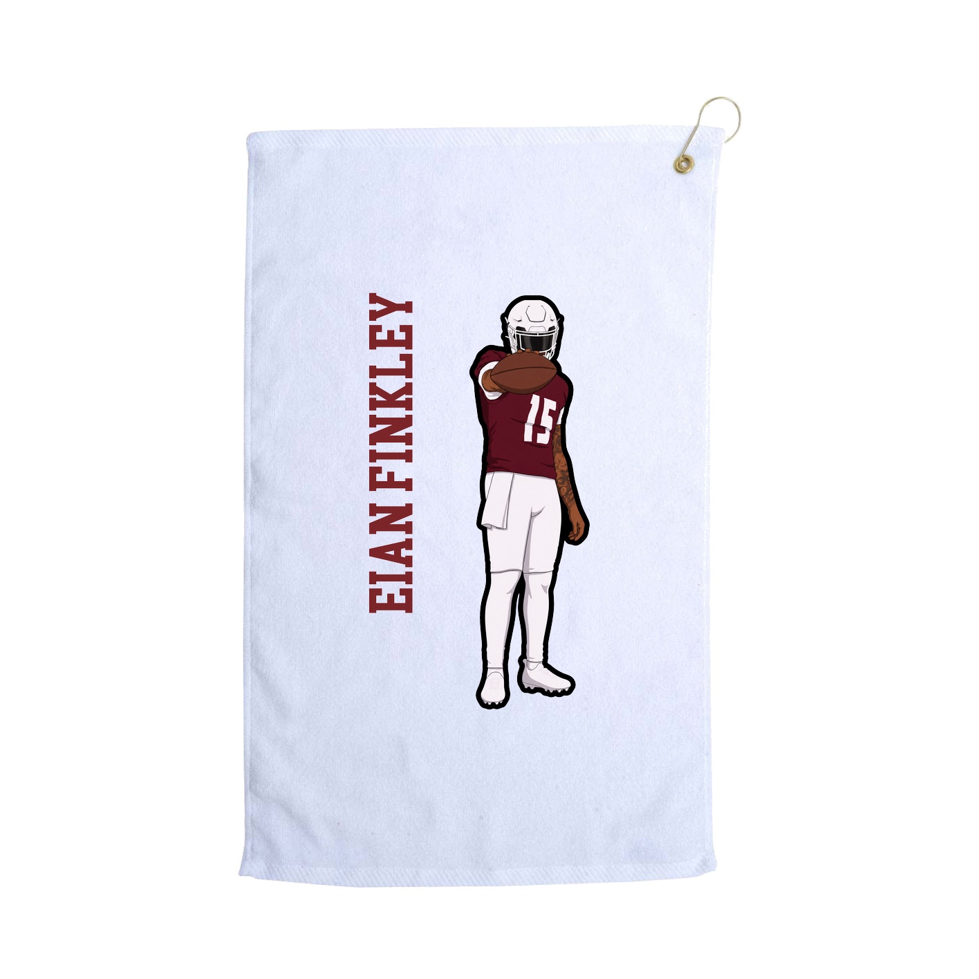 Golf Towel — Name Vertical in White