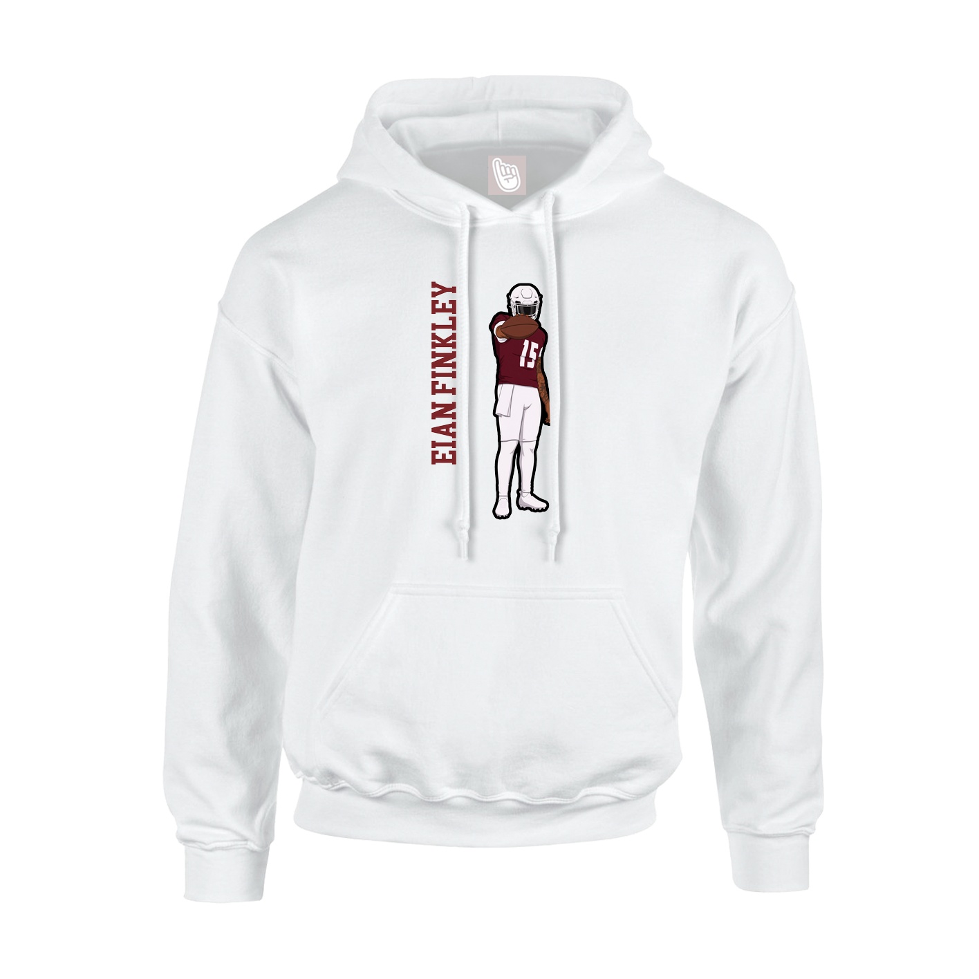 Hoodie — Name Vertical in White