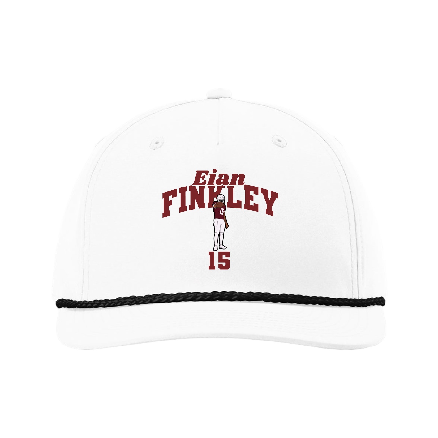 Five-Panel Classic Rope Cap — Signature Arch in White