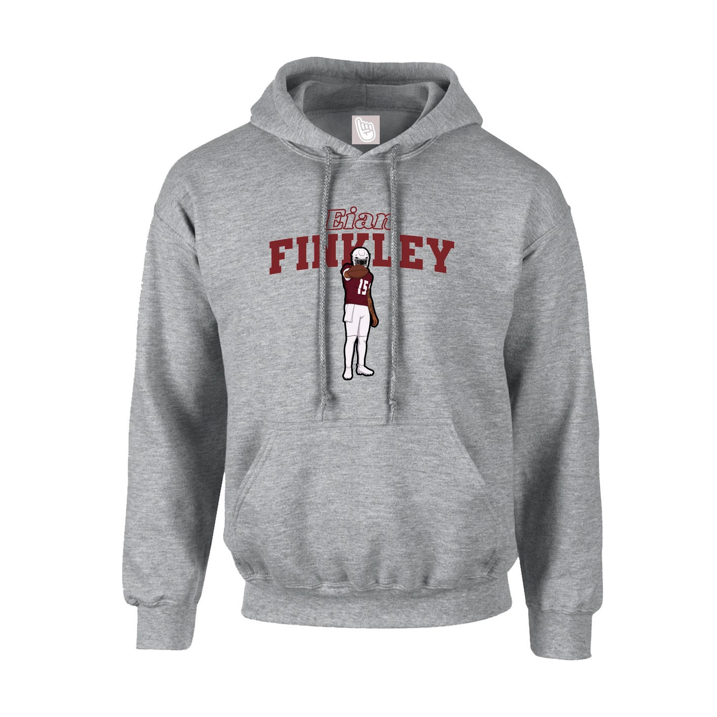 Youth Hoodie — Name Arch in Grey