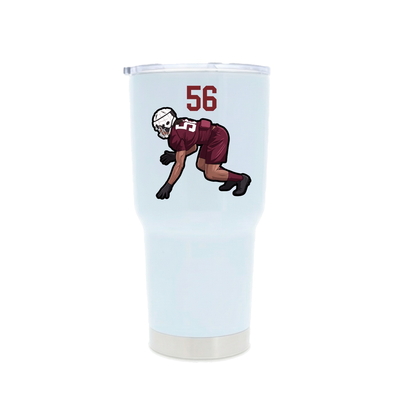 30oz Stainless Steel Tumbler — Number Top in White