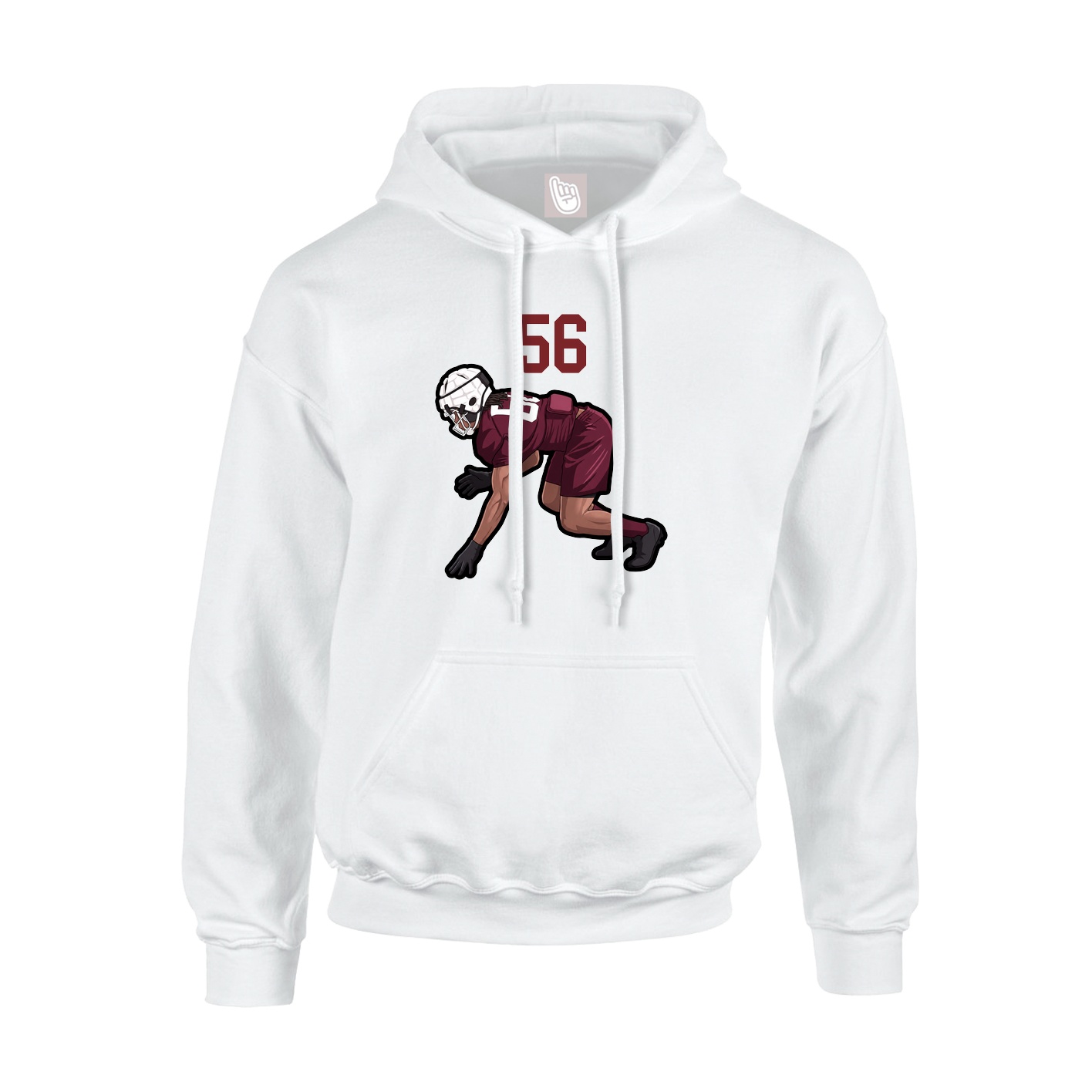 Youth Hoodie — Number Top in White