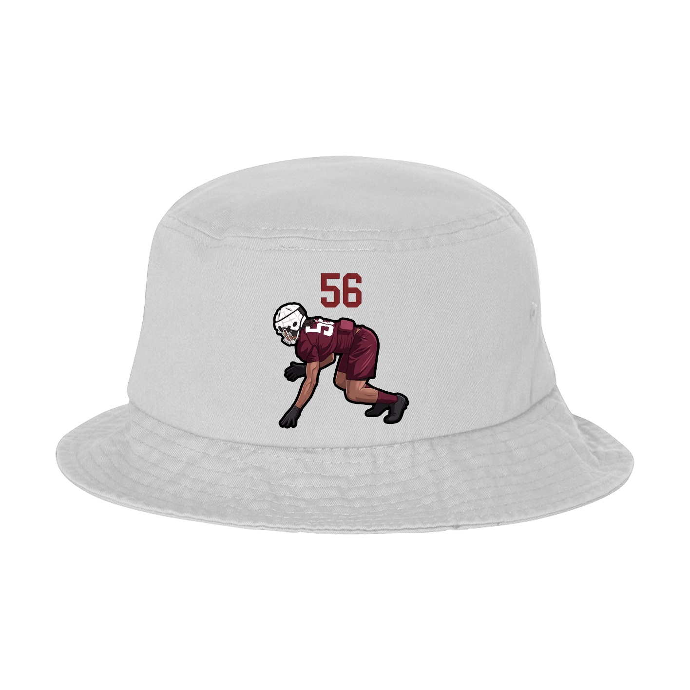 Bucket Cap — Number Top in White