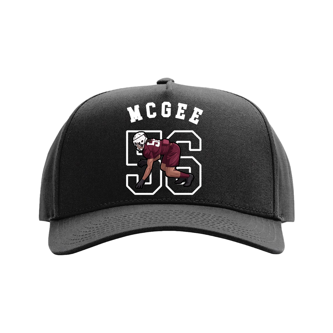 Full Fabric Five-Panel Champ Cap — Shirsey Arch in Black